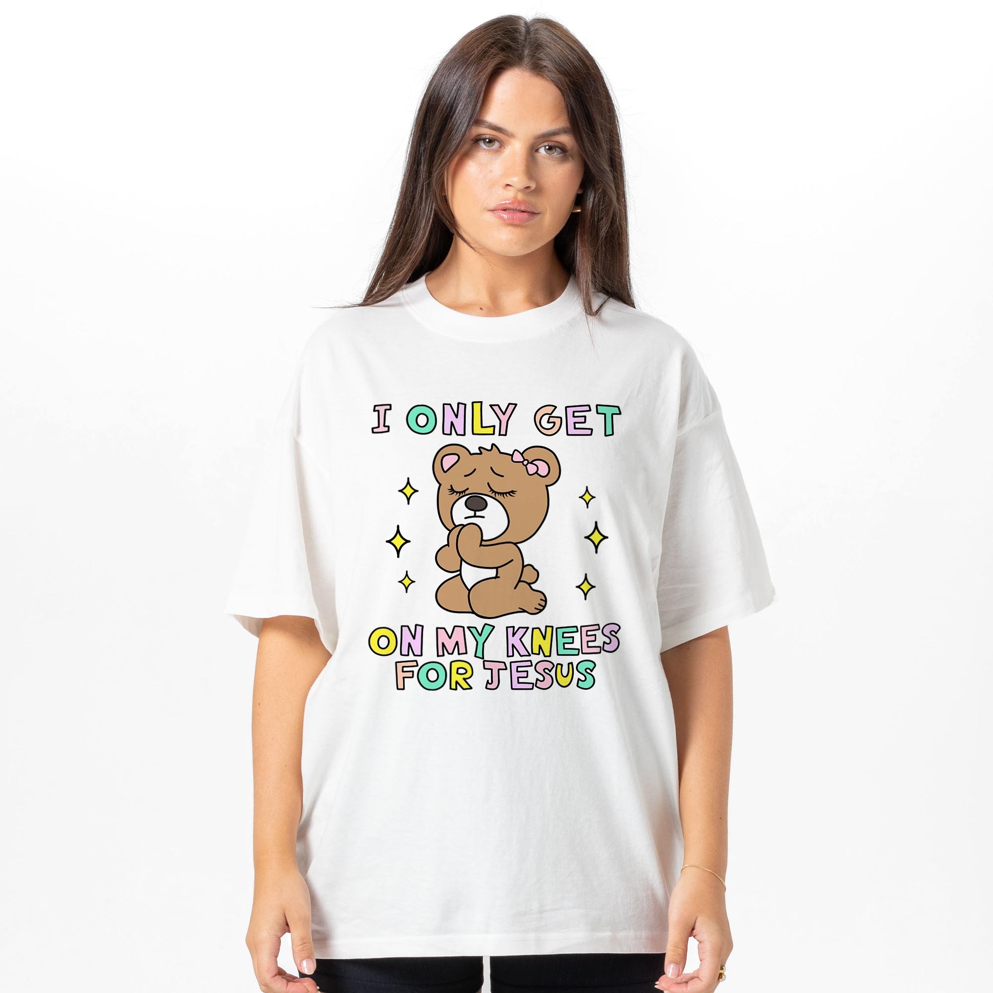KNEES FOR JESUS WHITE TEE