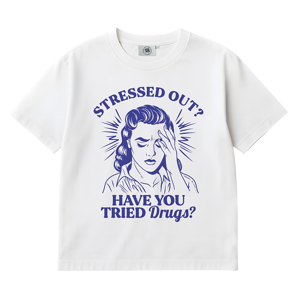 STRESSED OUT WHITE TEE