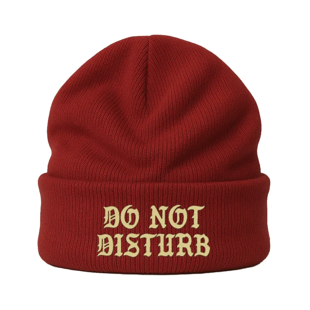 RED DO NOT DISTURB BEANIE
