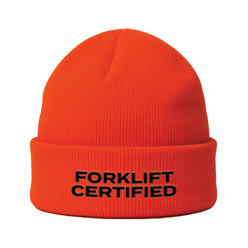 FORKLIFT CERTIFIED HI VIS ORANGE BEANIE FORKLIFT CERTIFIED HI VIS ORANGE BEANIE