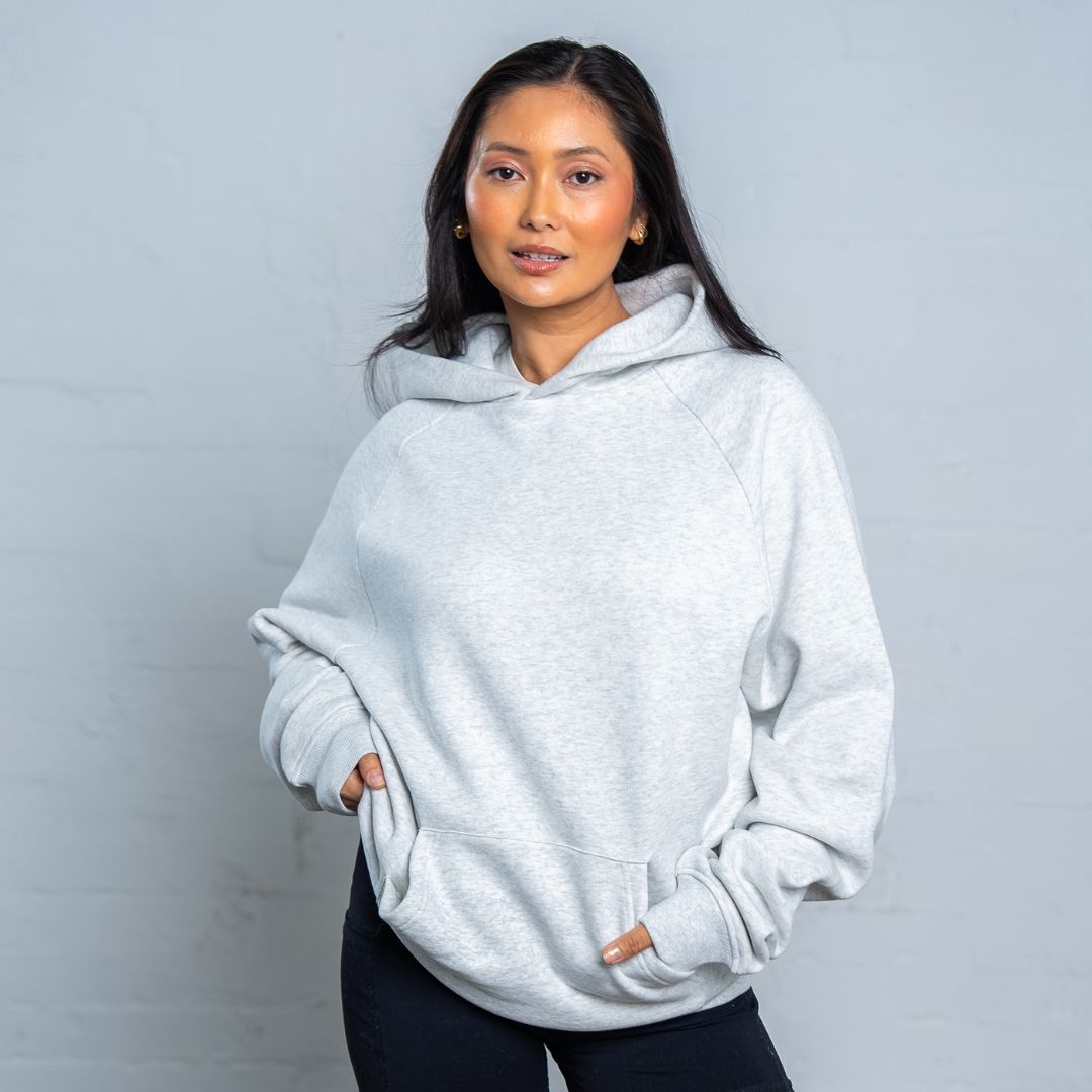 WHITE MARLE PREMIUM BLANK UNISEX HOODIE