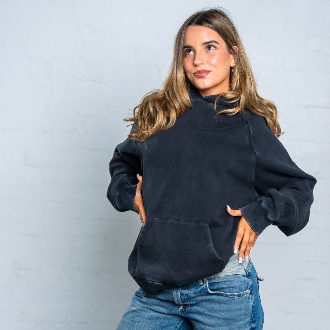 VINTAGE BLACK PREMIUM BLANK UNISEX HOODIE