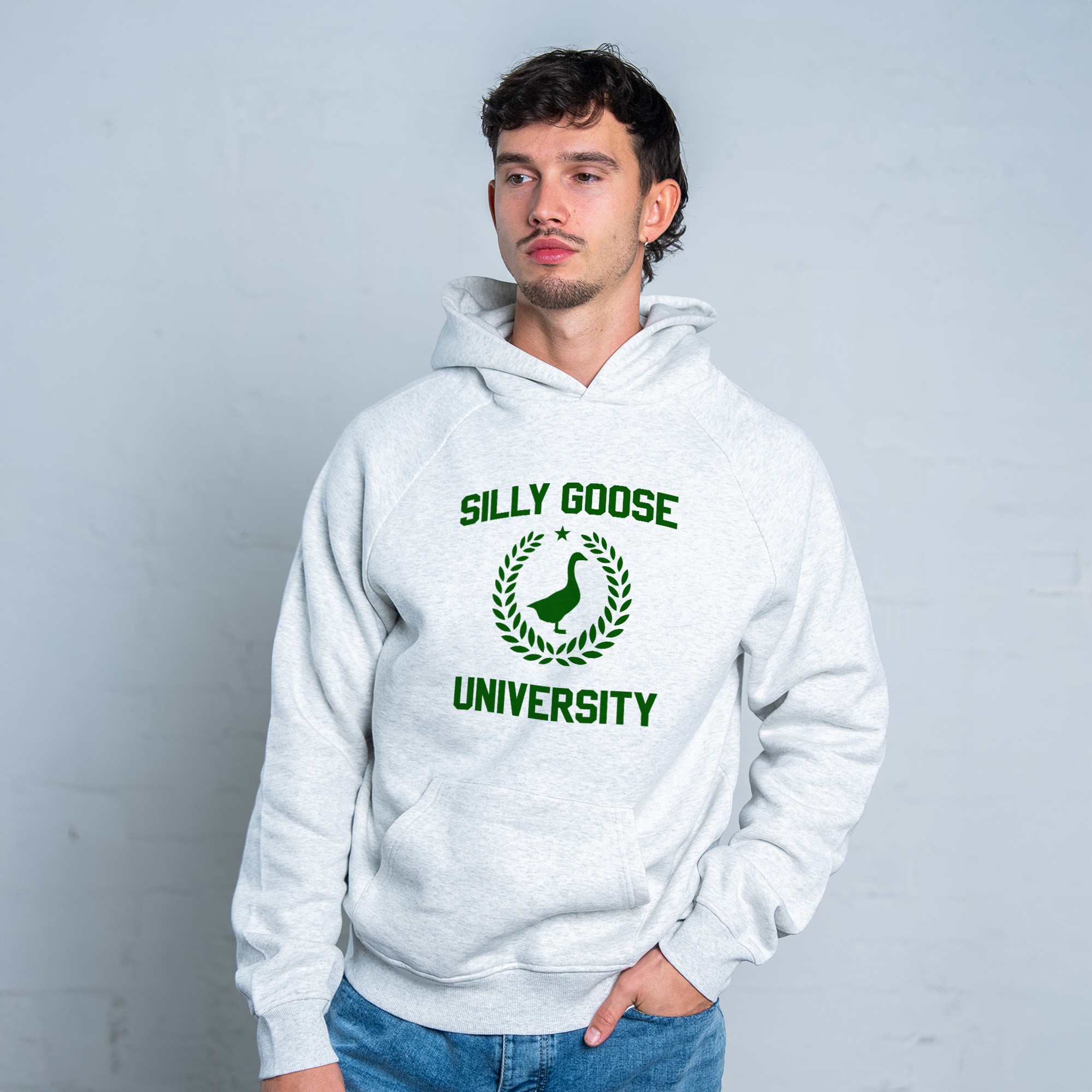 SILLY GOOSE WHITE MARLE HOODIE