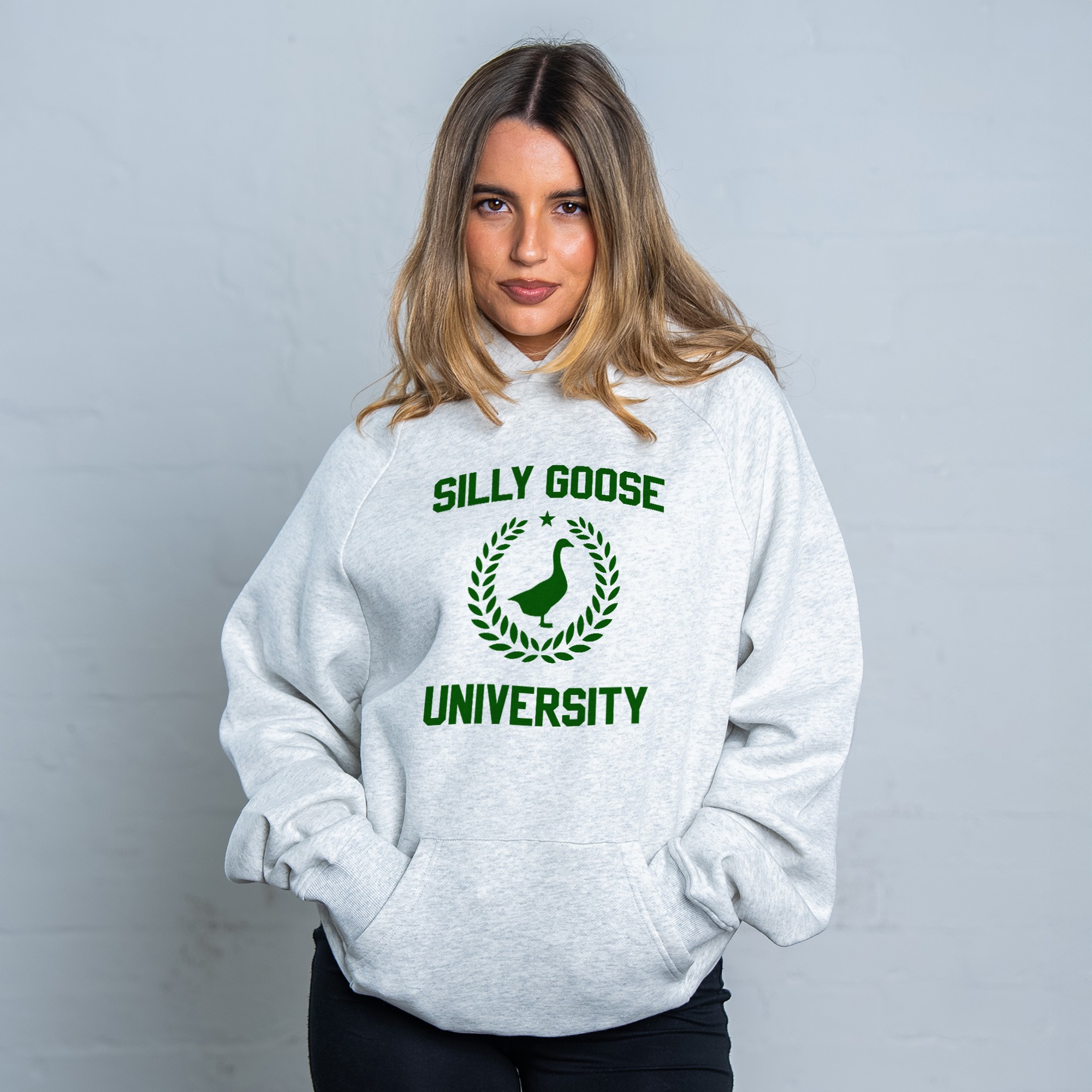 SILLY GOOSE WHITE MARLE HOODIE
