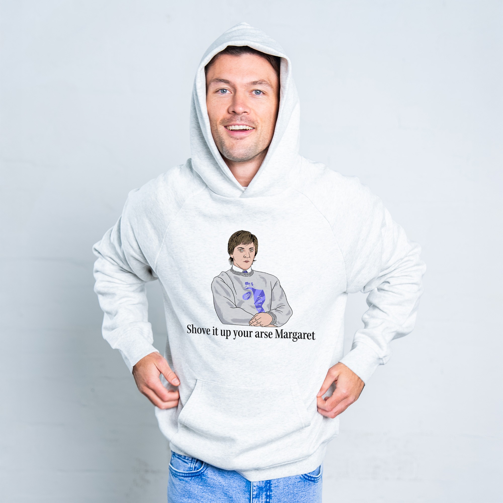 SHOVE IT MARGARET WHITE MARLE HOODIE