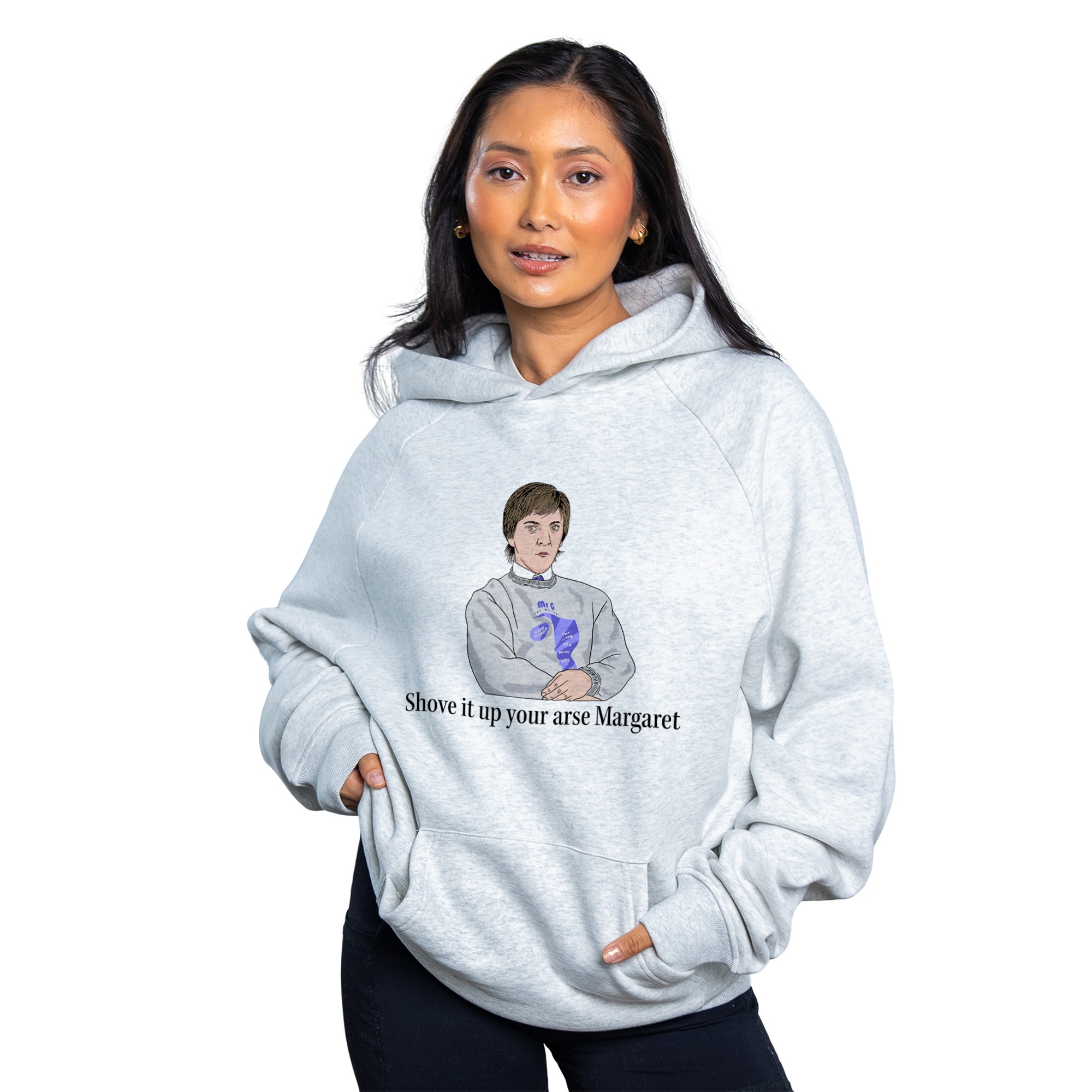 SHOVE IT MARGARET WHITE MARLE HOODIE