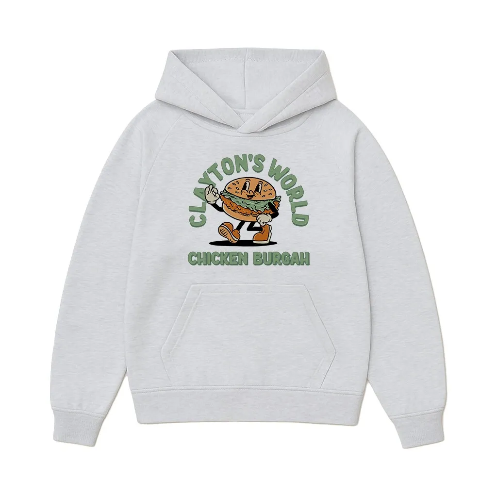 CLAYTON'S WORLD WHITE MARLE HOODIE