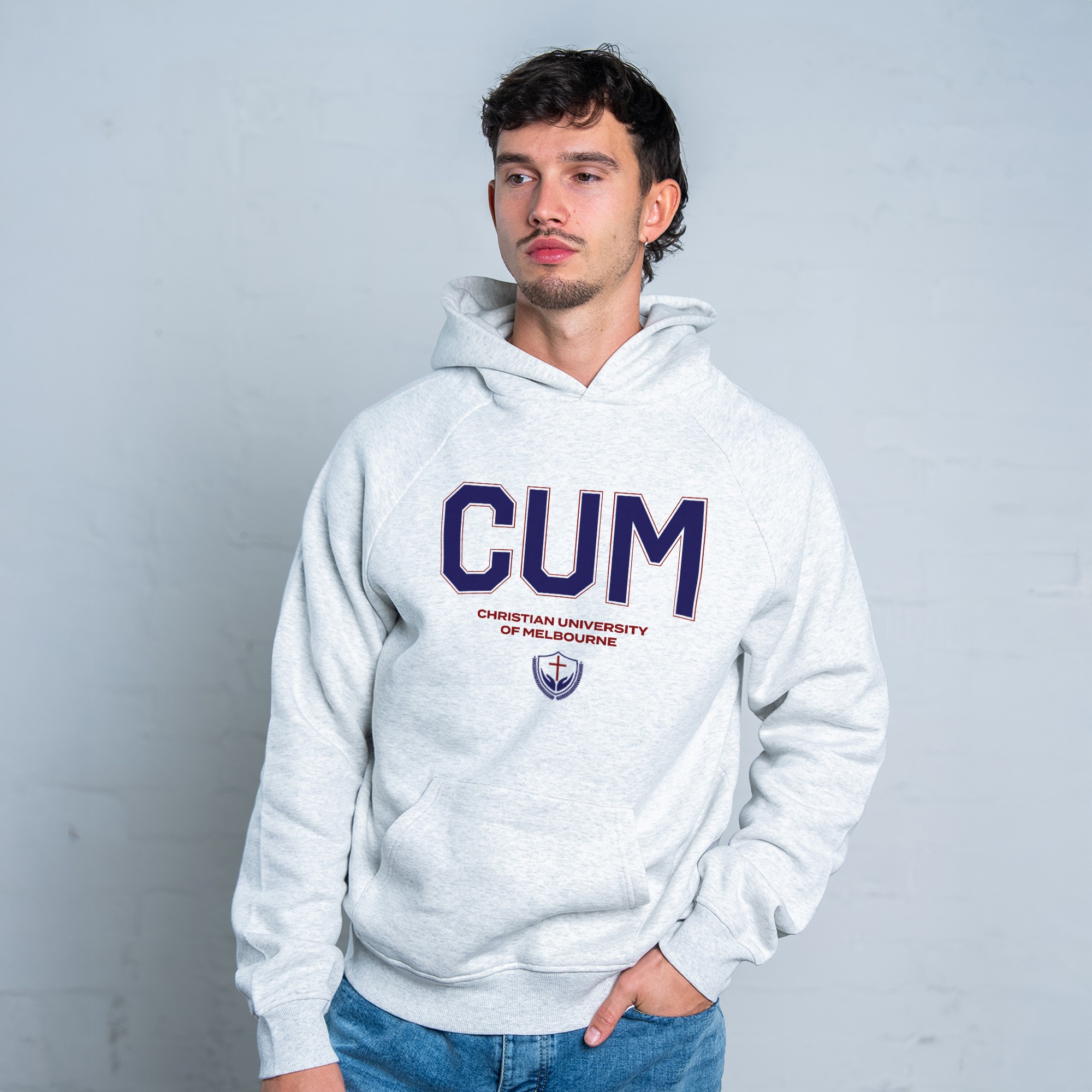 CUM UNIVERSITY WHITE MARLE HOODIE