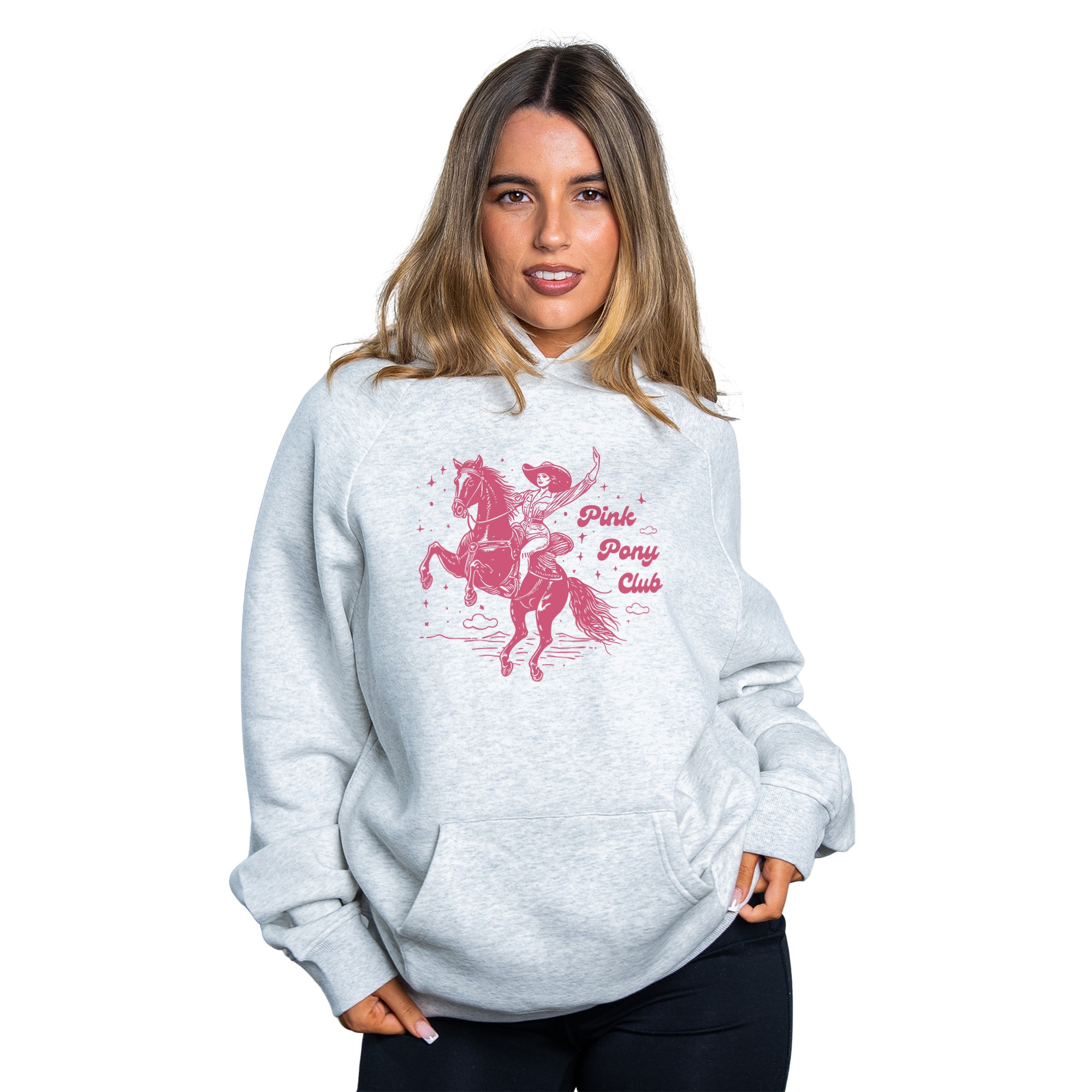 PINK PONY CLUB WHITE MARLE HOODIE