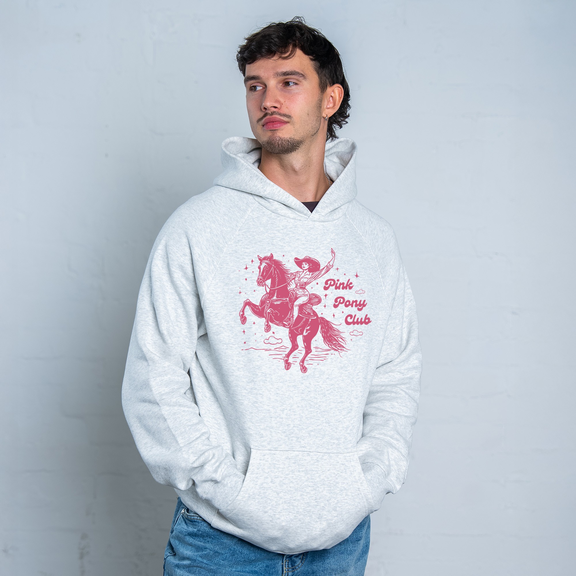 PINK PONY CLUB WHITE MARLE HOODIE