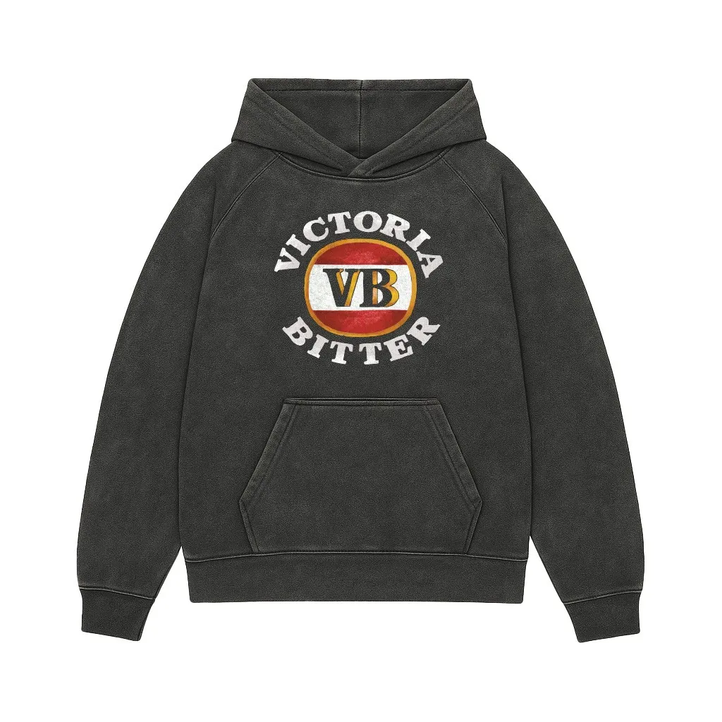 VICTORIA BITTER LOGO VINTAGE BLACK HOODIE VICTORIA BITTER LOGO VINTAGE BLACK HOODIE