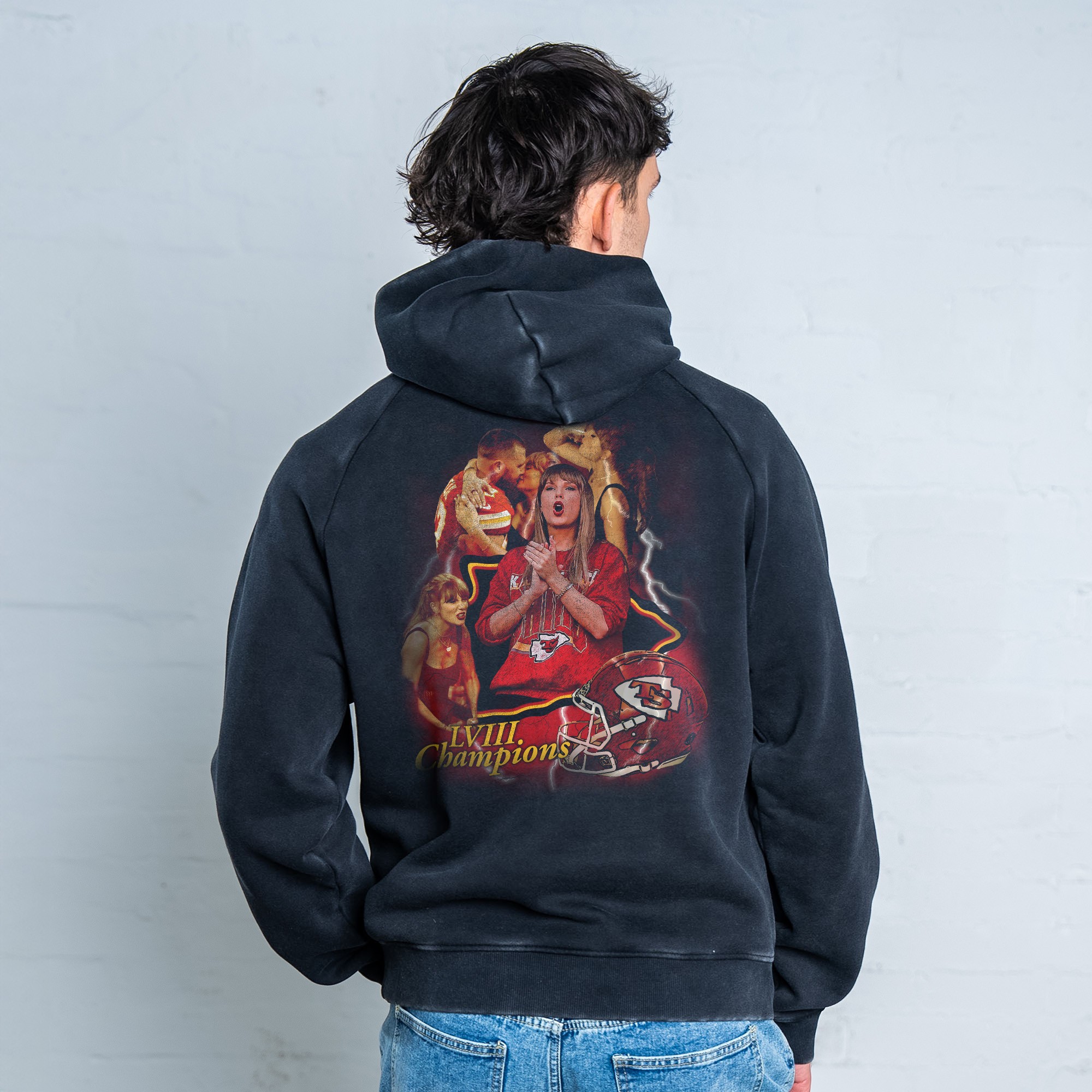 KC SWIFTS FRONT & BACK VINTAGE BLACK HOODIE