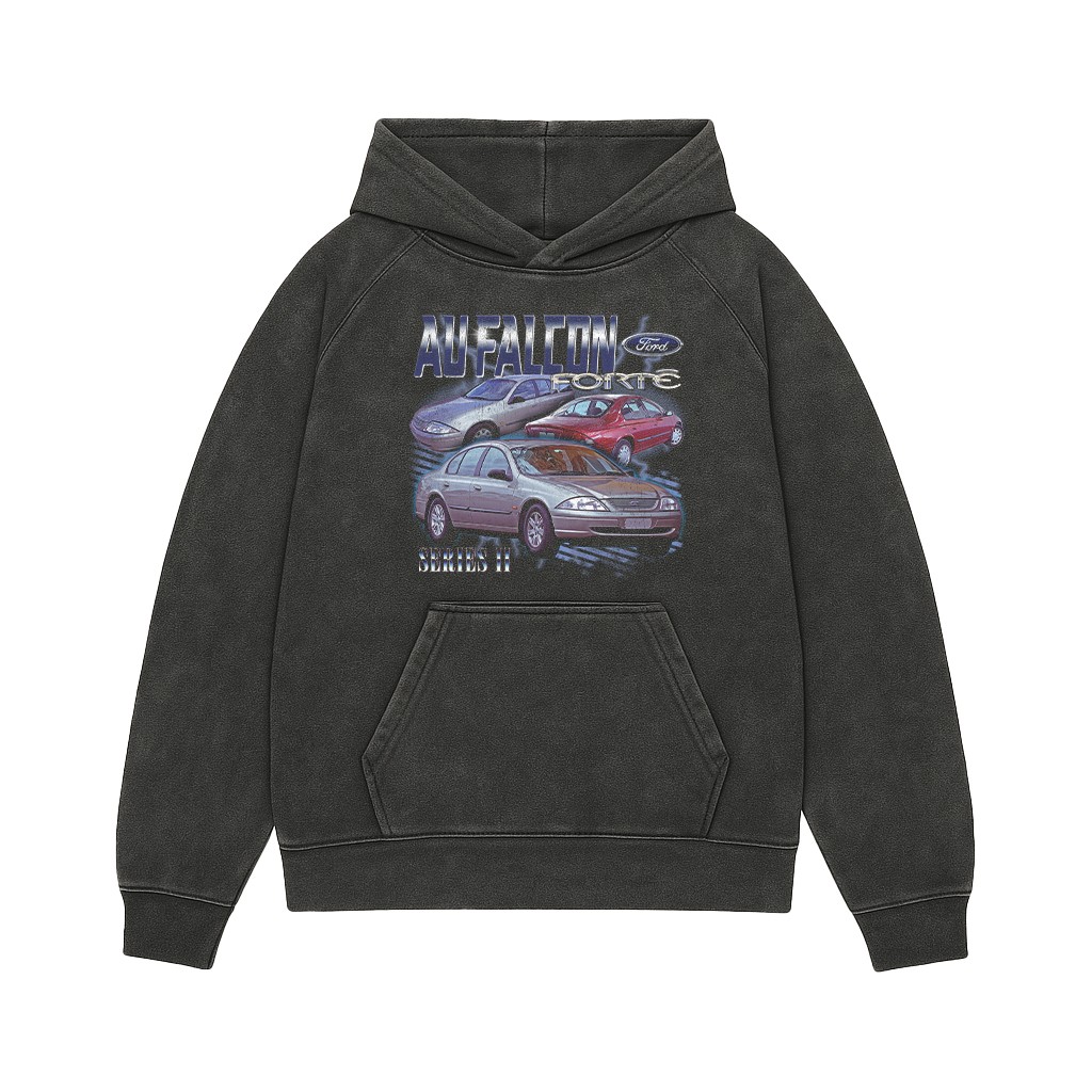 AU FALCON VINTAGE BLACK HOODIE