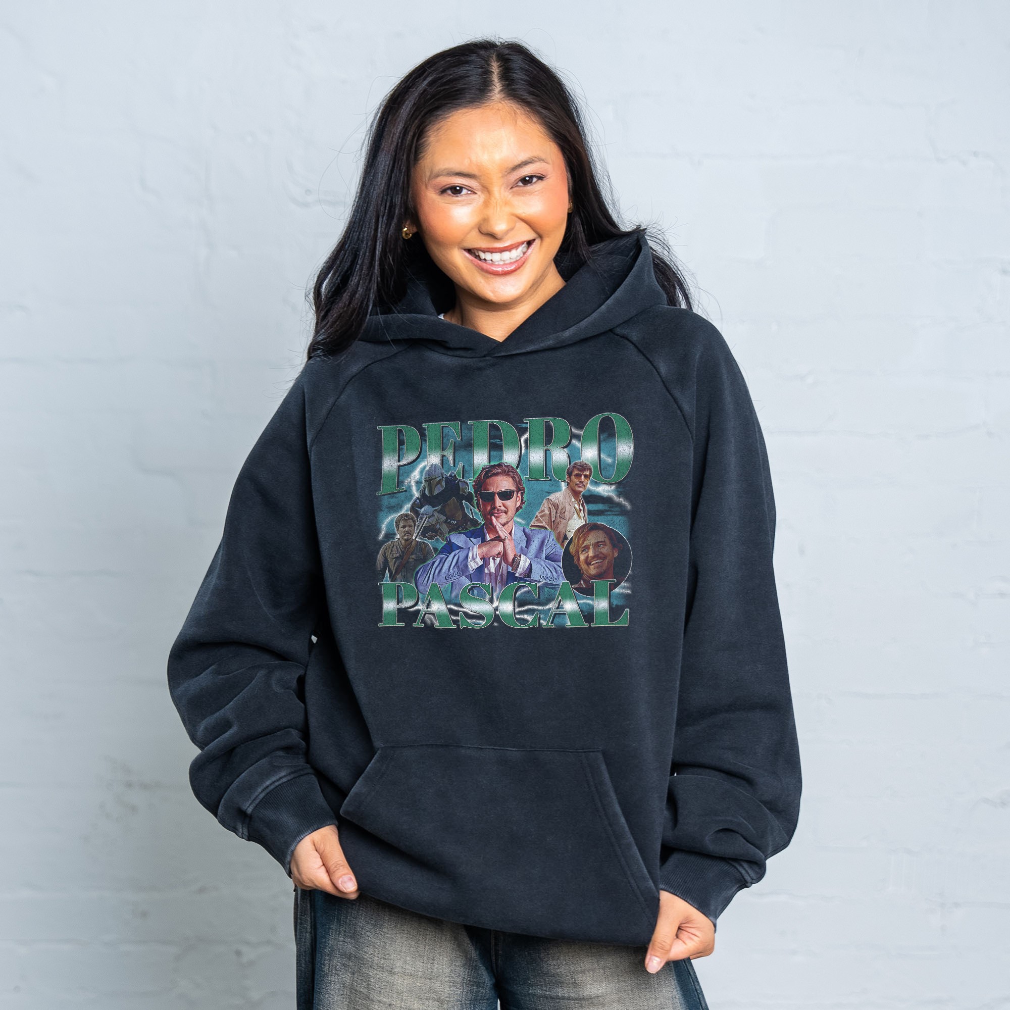 PEDRO PASCAL VINTAGE BLACK HOODIE