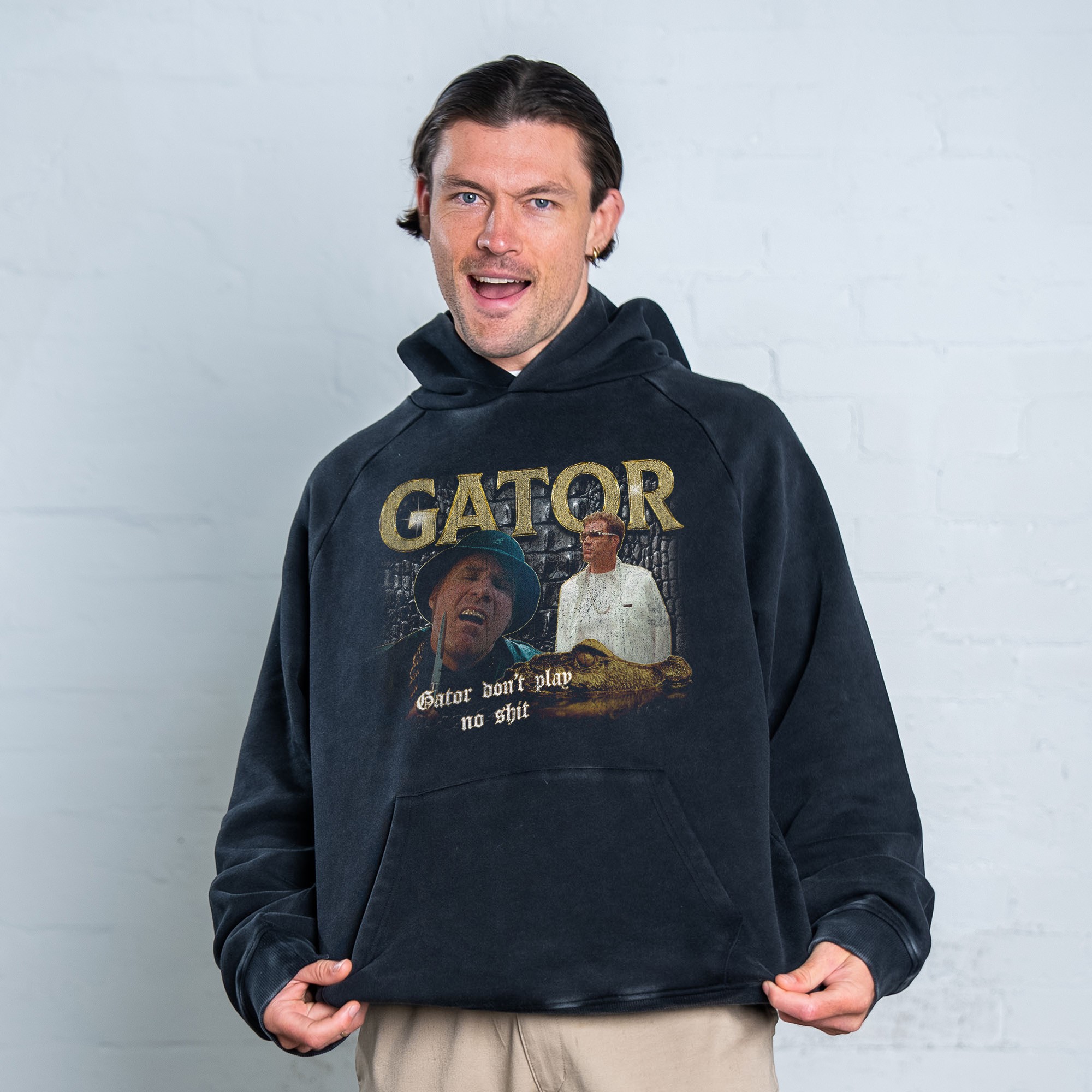 GATOR VINTAGE BLACK HOODIE