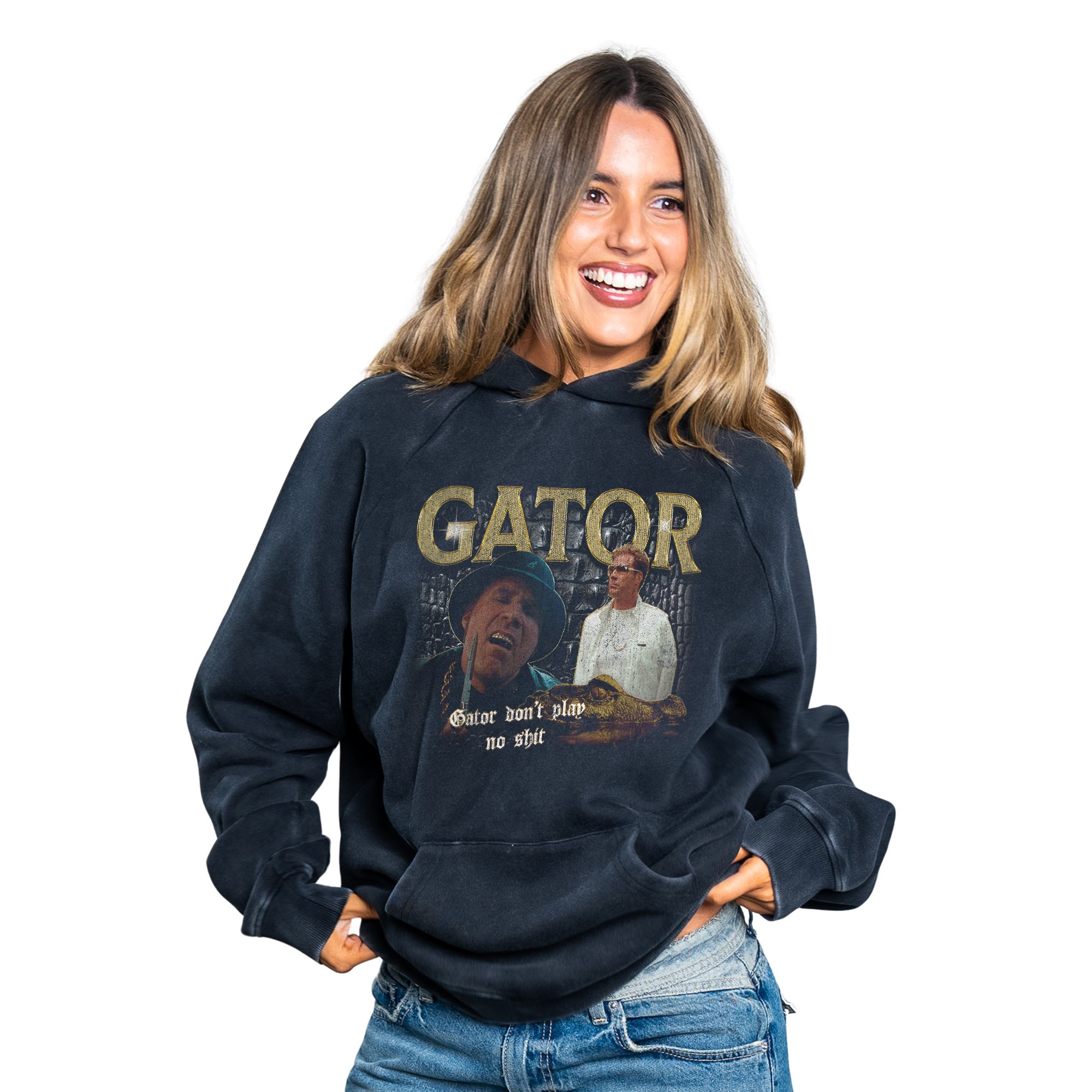 GATOR VINTAGE BLACK HOODIE