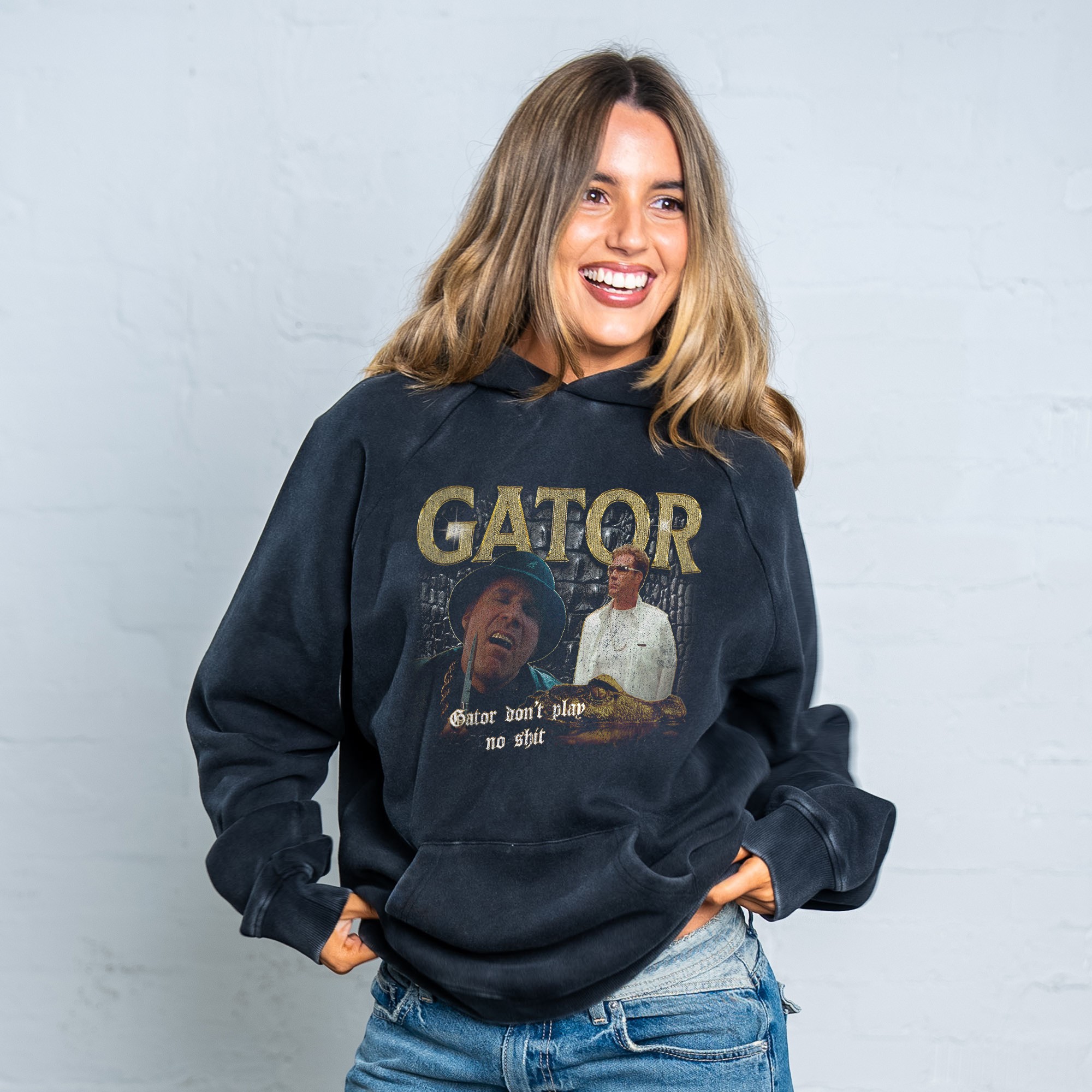 GATOR VINTAGE BLACK HOODIE
