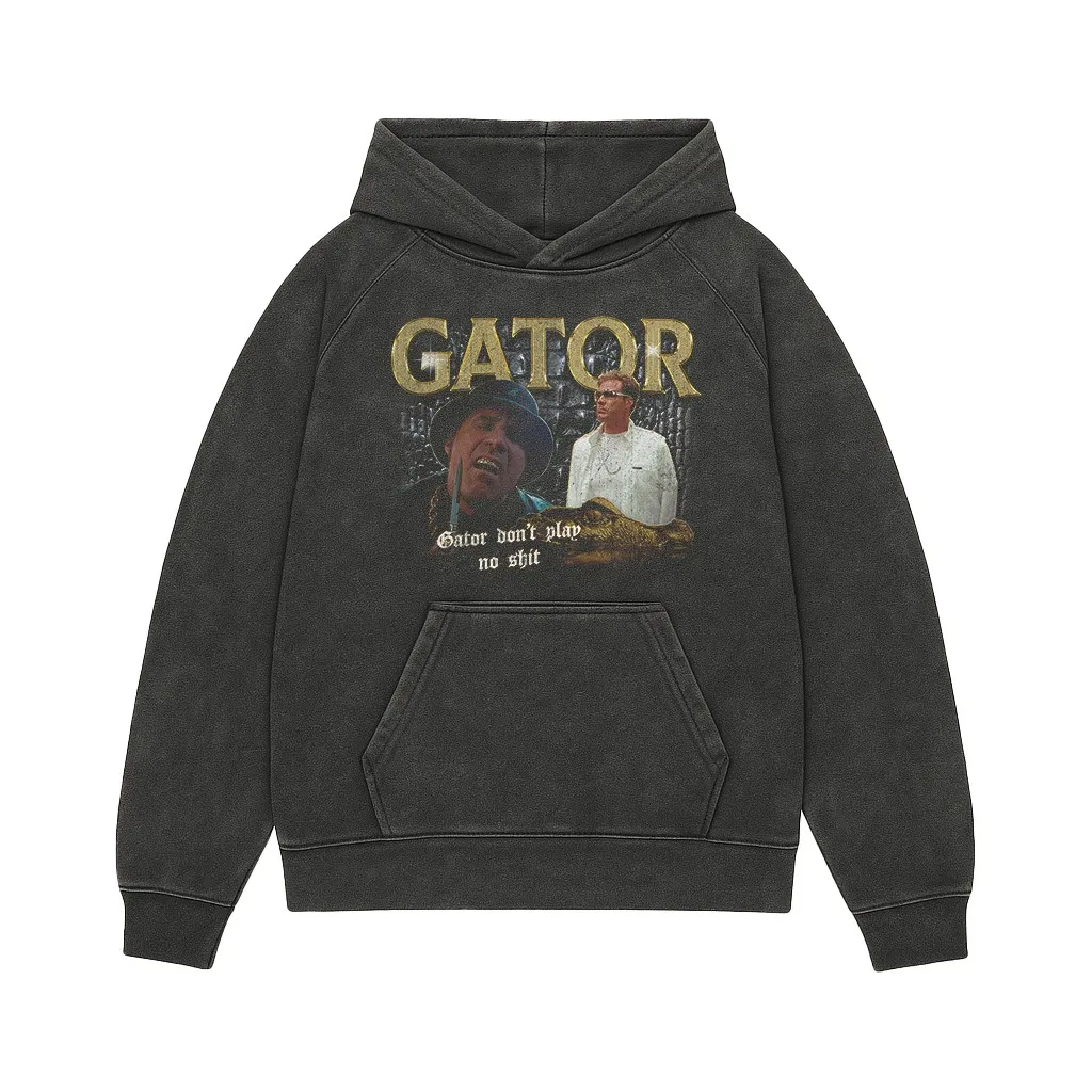GATOR VINTAGE BLACK HOODIE GATOR VINTAGE BLACK HOODIE