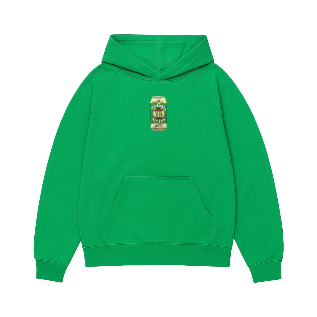 GREEN VB CAN EMBROIDERED HOODIE GREEN VB CAN EMBROIDERED HOODIE