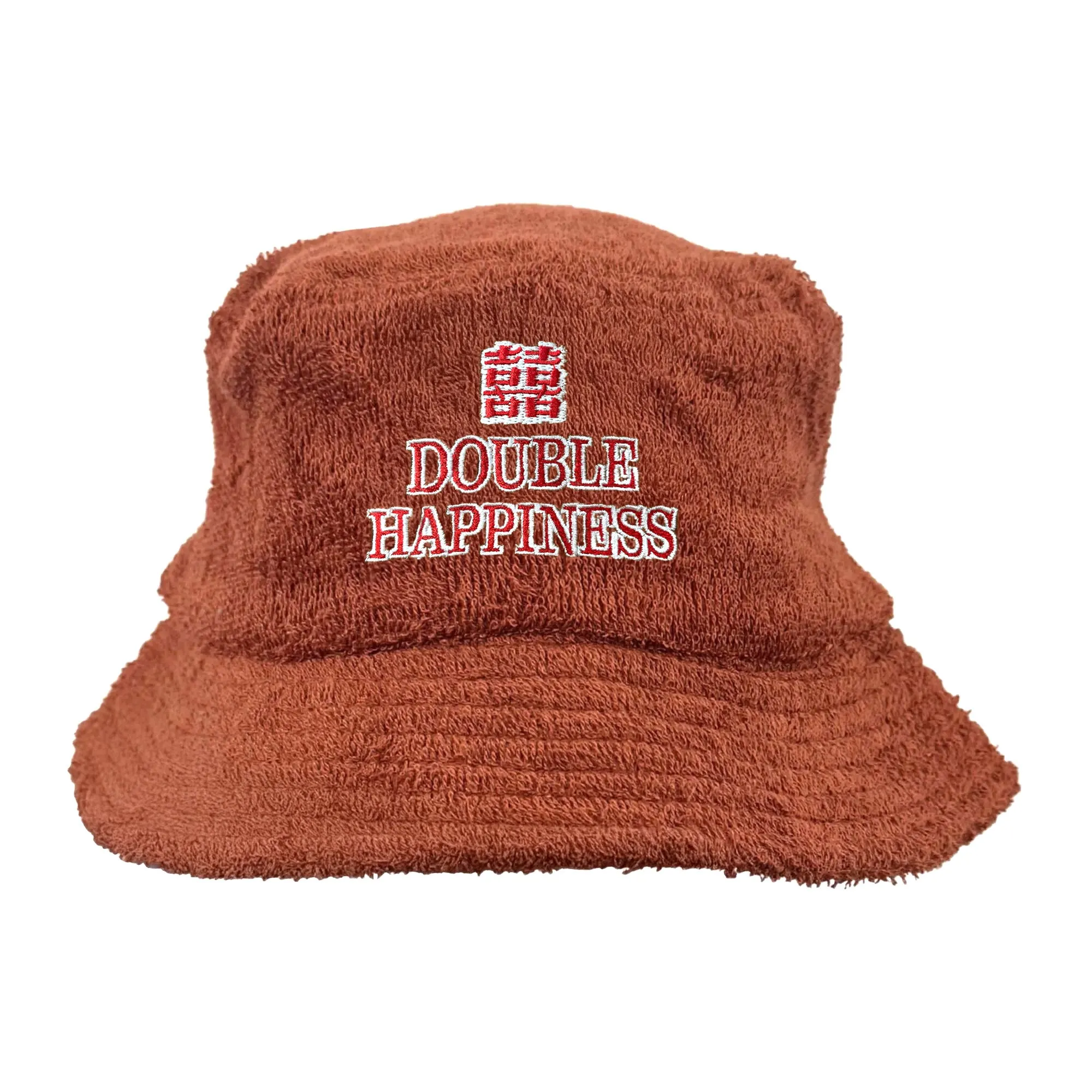 DOUBLE HAPPINESS BROWN TERRY TOWEL BUCKET HAT