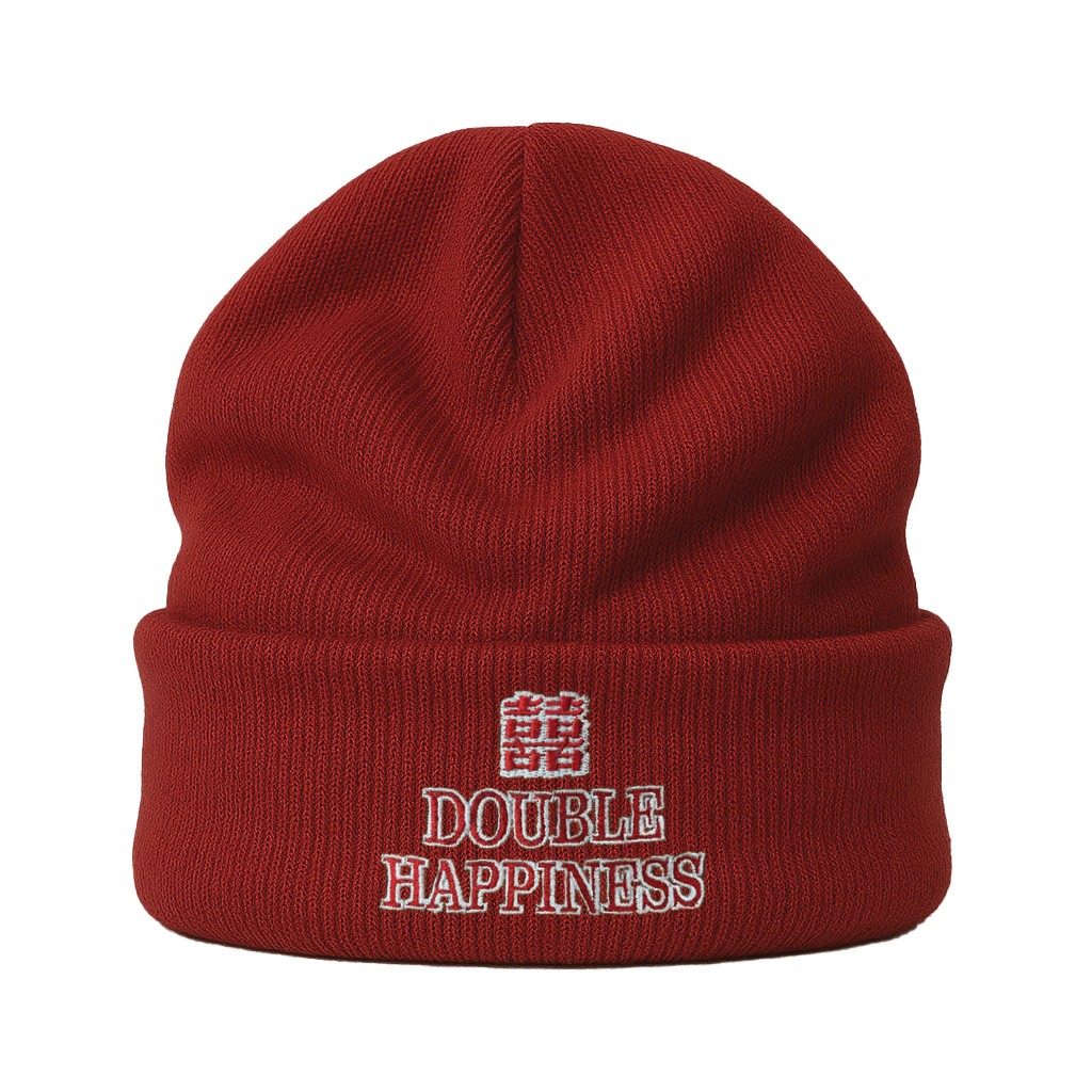 DOUBLE HAPPINESS VINTAGE RED BEANIE