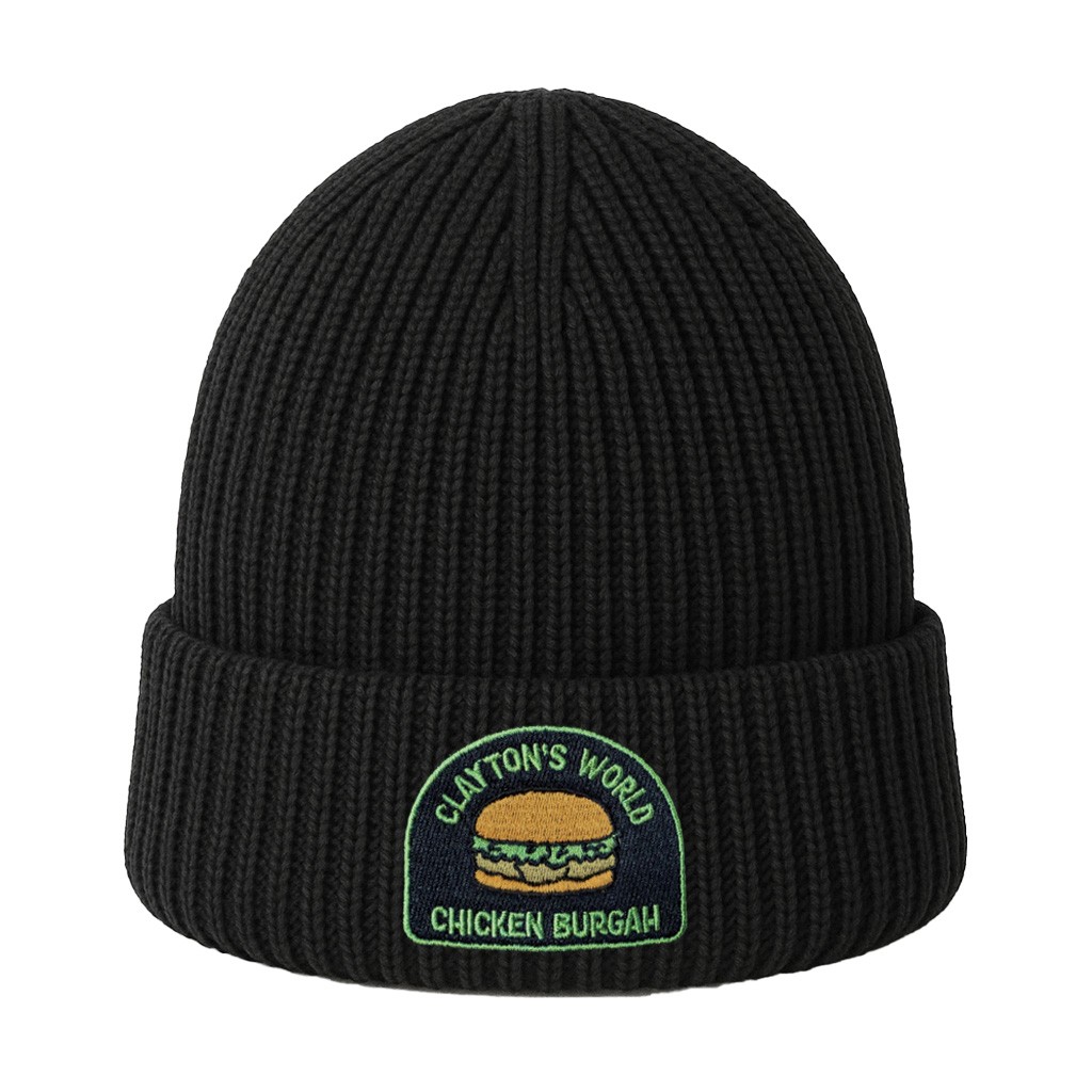 CLAYTON'S WORLD BLACK KNIT BEANIE