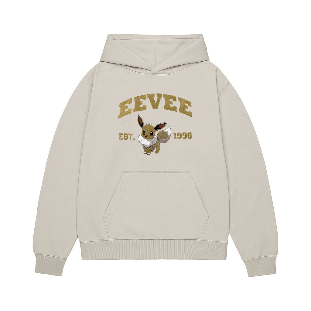 EEVEE EMBROIDERED BONE HOODIE