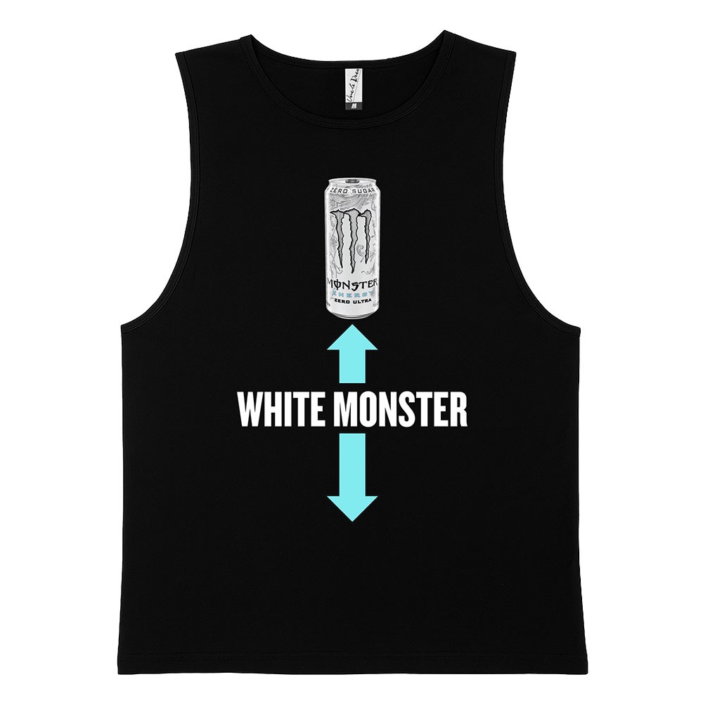 WHITE MONSTER BLACK TANK WHITE MONSTER BLACK TANK