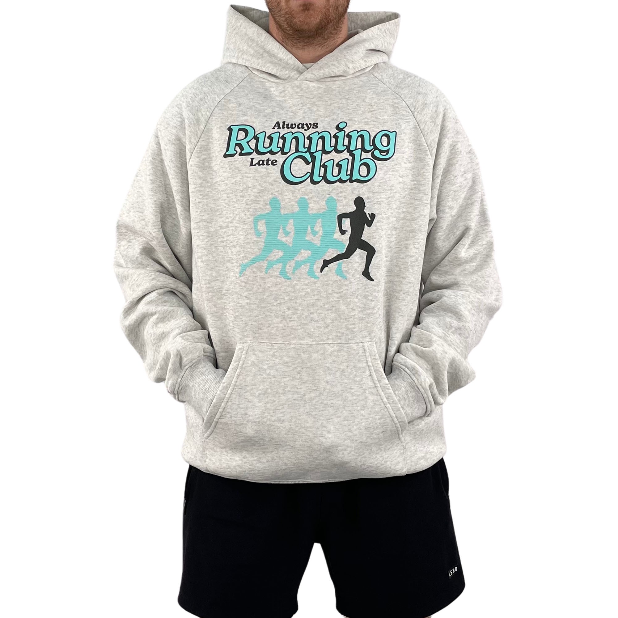 ALWAYS RUNNING LATE CLUB WHITE MARLE HOODIE