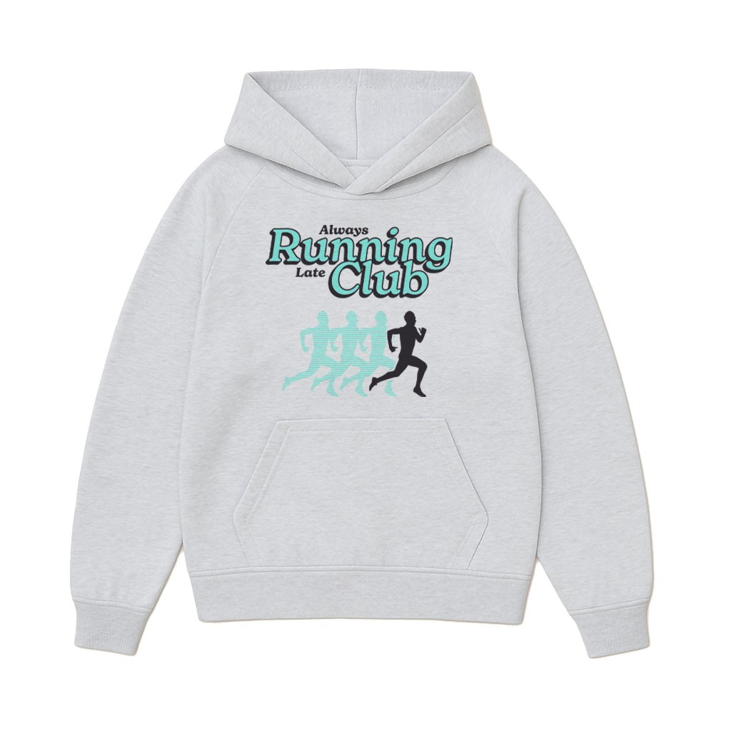 ALWAYS RUNNING LATE CLUB WHITE MARLE HOODIE