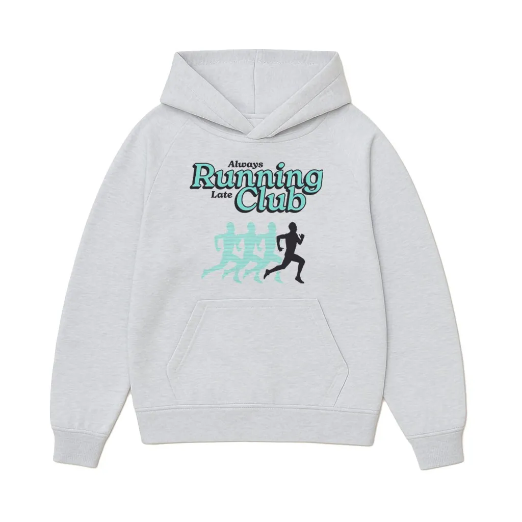 ALWAYS RUNNING LATE CLUB WHITE MARLE HOODIE