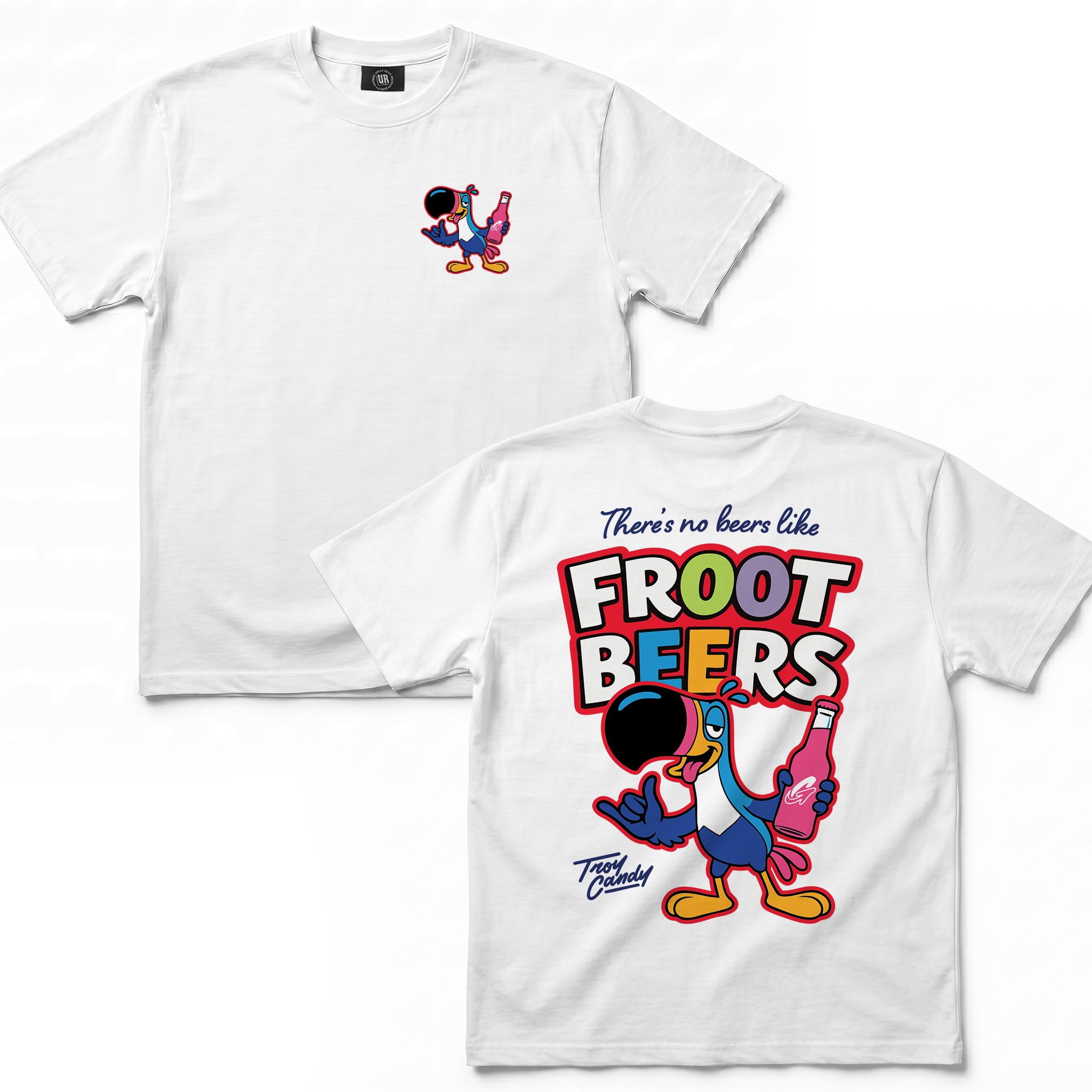 FROOT BEERS FRONT AND BACK WHITE TEE FROOT BEERS FRONT AND BACK WHITE TEE
