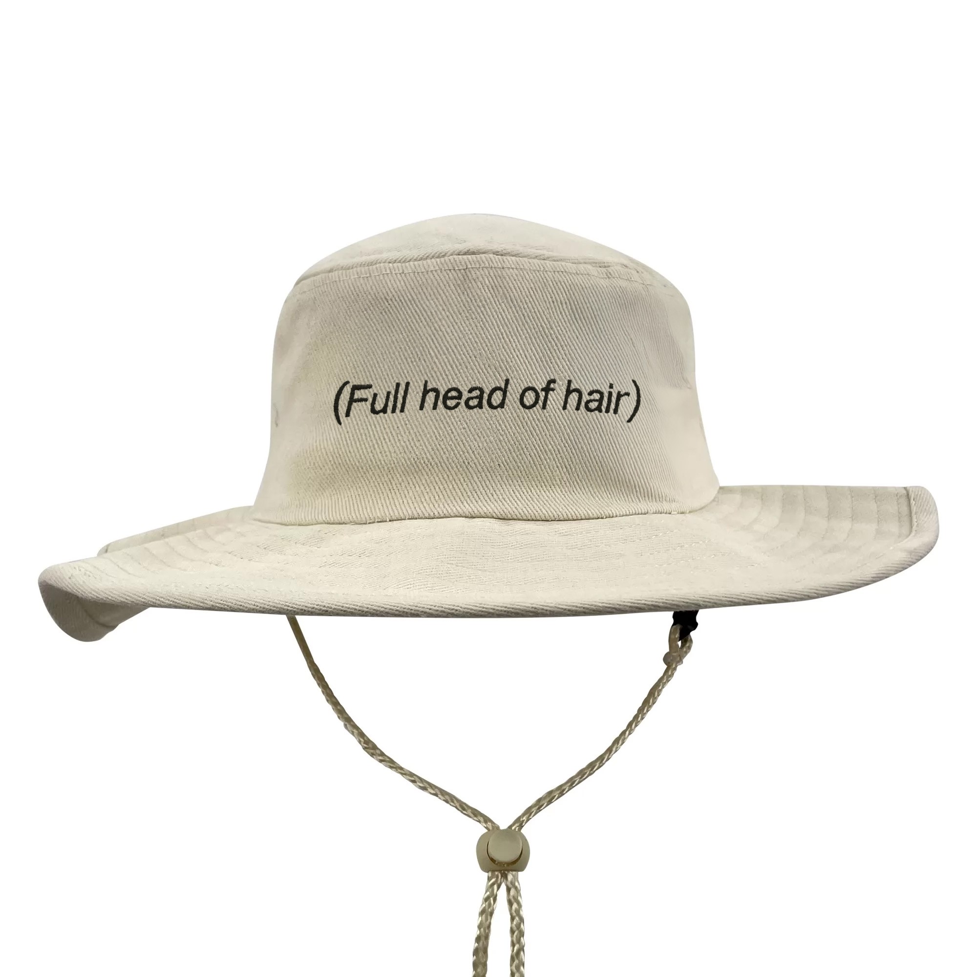 FULL HEAD OF HAIR NATURAL WIDE BRIM HAT