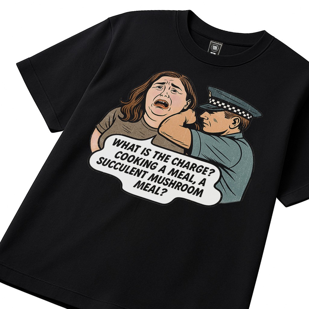 BLACK SUCCULENT MUSHROOM MEAL TEE
