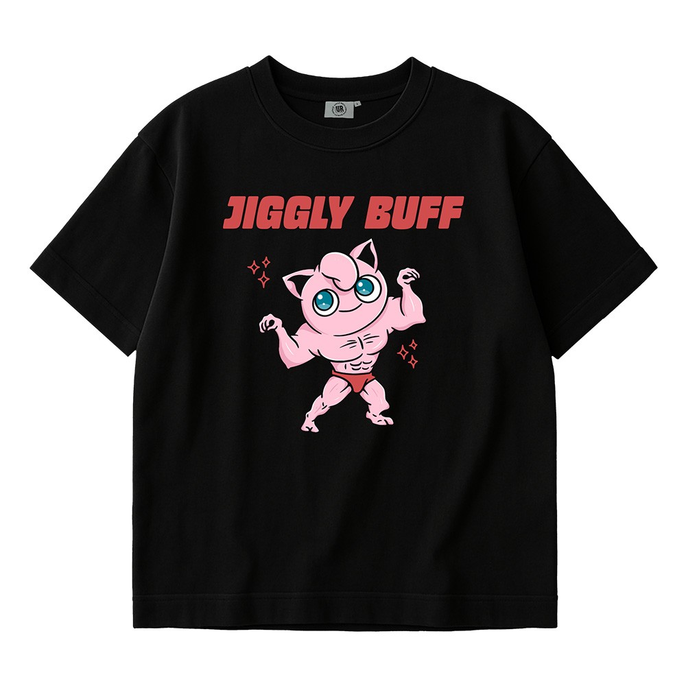 JIGGLYBUFF BLACK TEE, Jigglybuff Black T-Shirt JIGGLYBUFF BLACK TEE, Jigglybuff Black T-Shirt