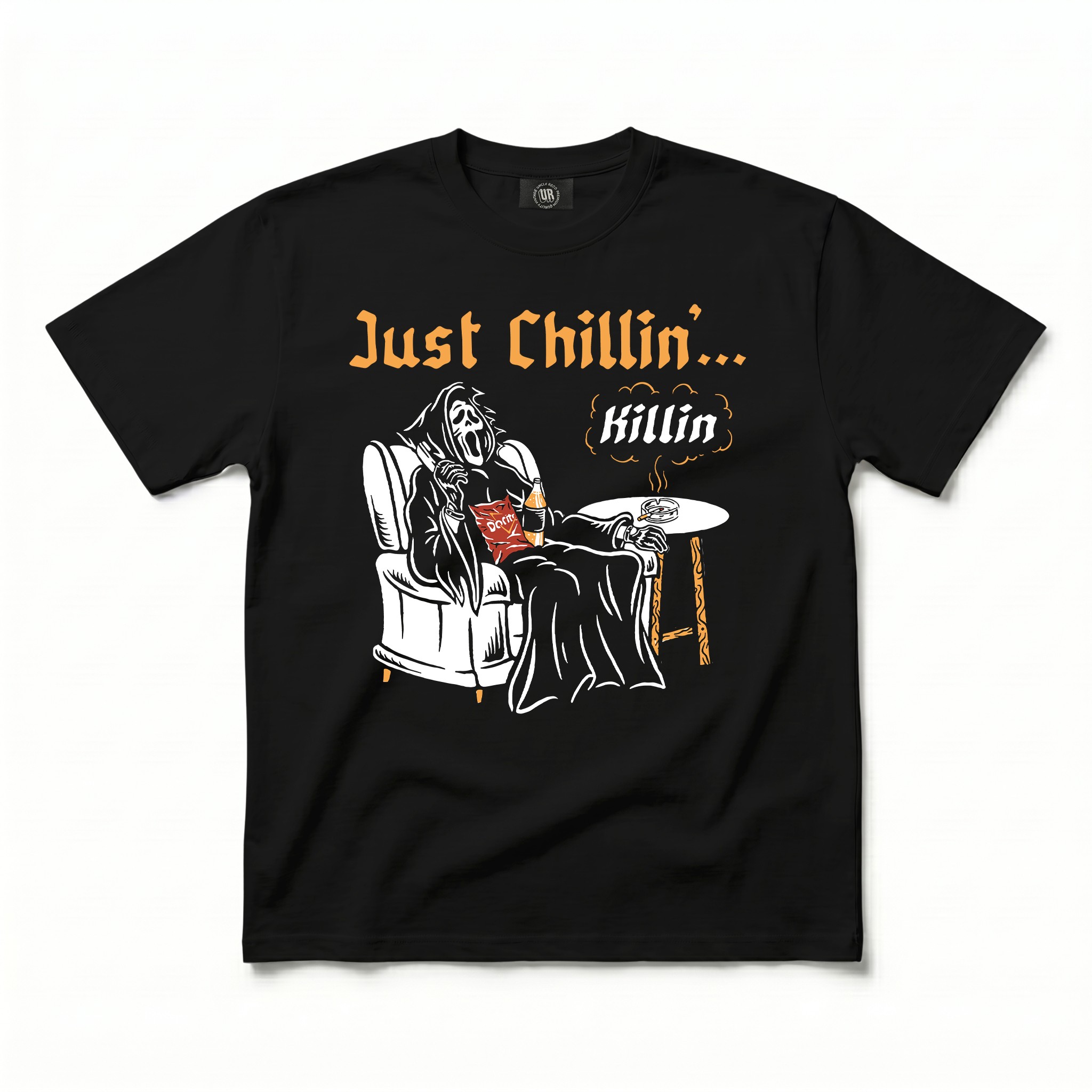 JUST CHILLIN BLACK TEE JUST CHILLIN BLACK TEE