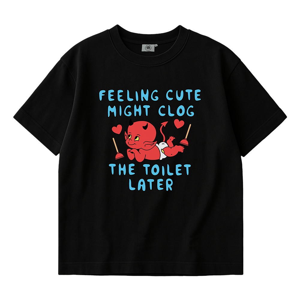 FEELING CUTE BLACK TEE FEELING CUTE BLACK TEE