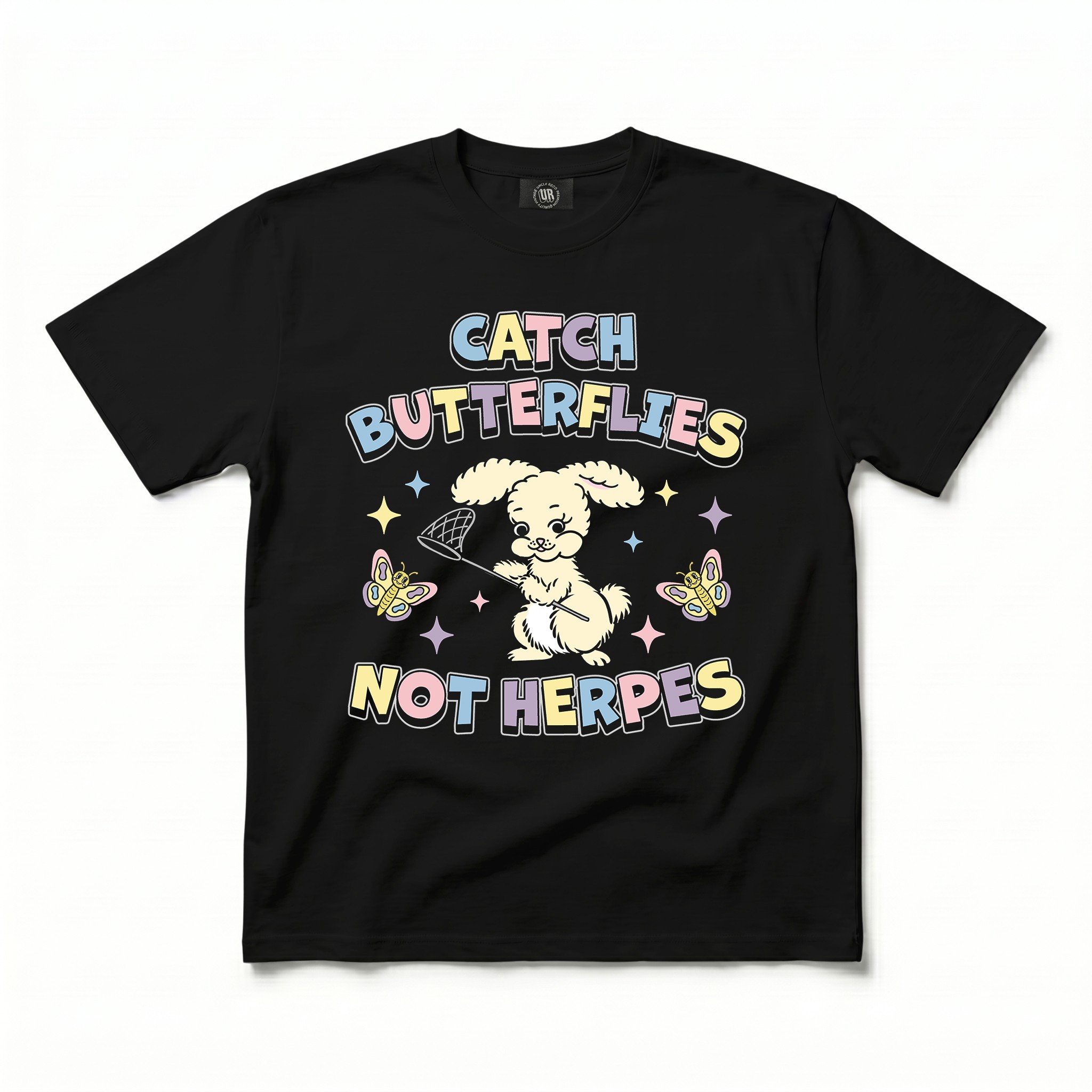 CATCH BUTTERFLIES BLACK TEE CATCH BUTTERFLIES BLACK TEE