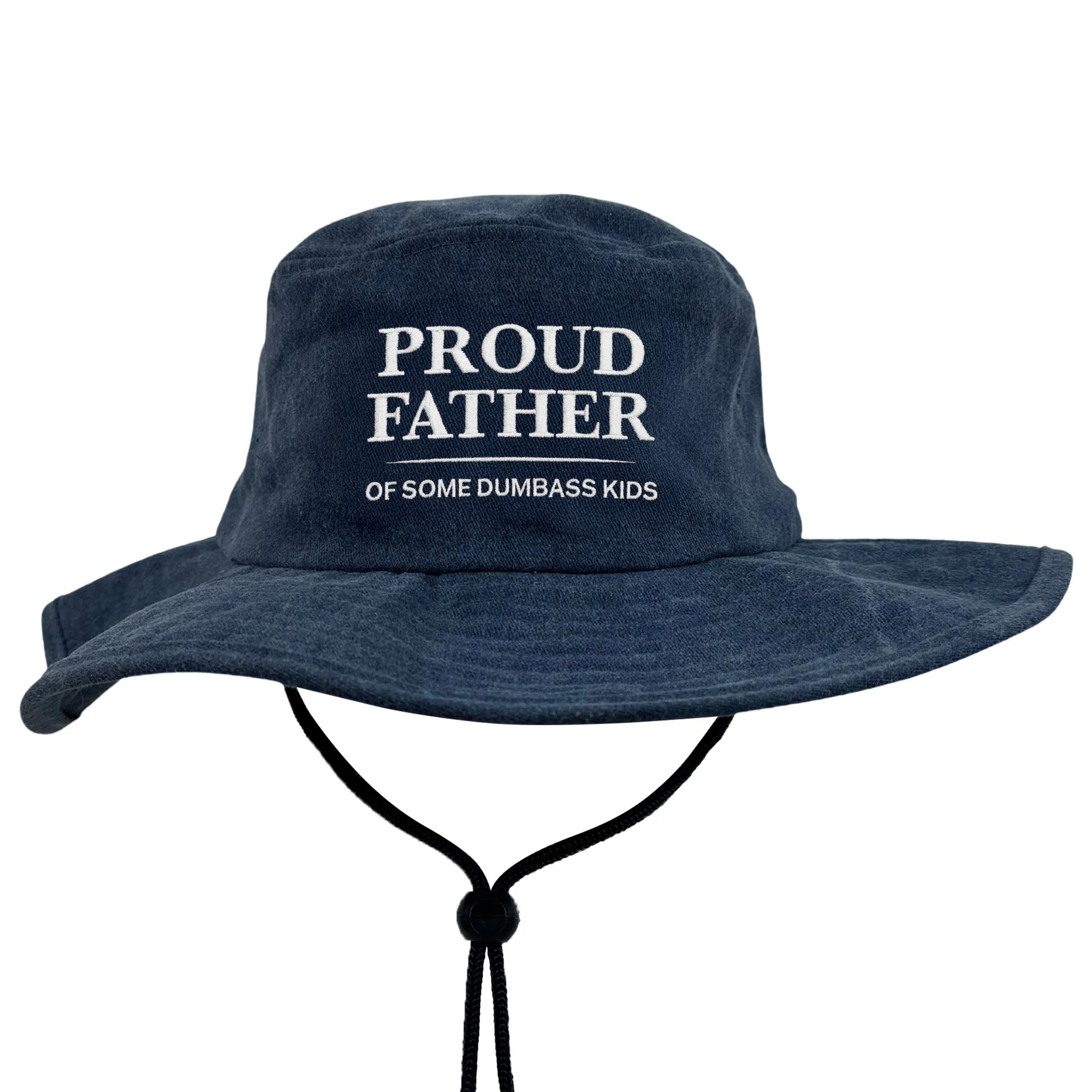 PROUD FATHER NAVY STONEWASHED WIDE BRIM HAT