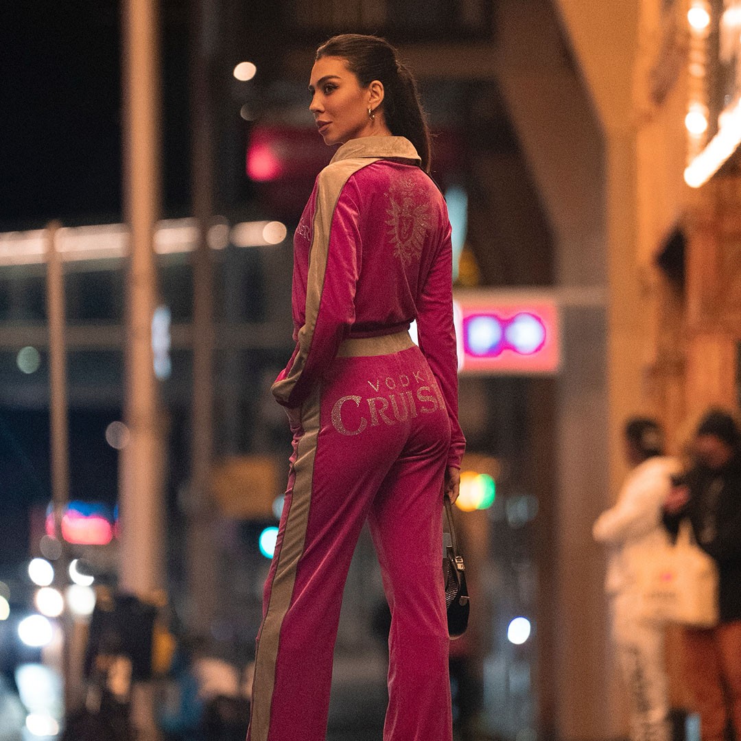 VODKA CRUISER PINK VELOUR TRACKSUIT SET