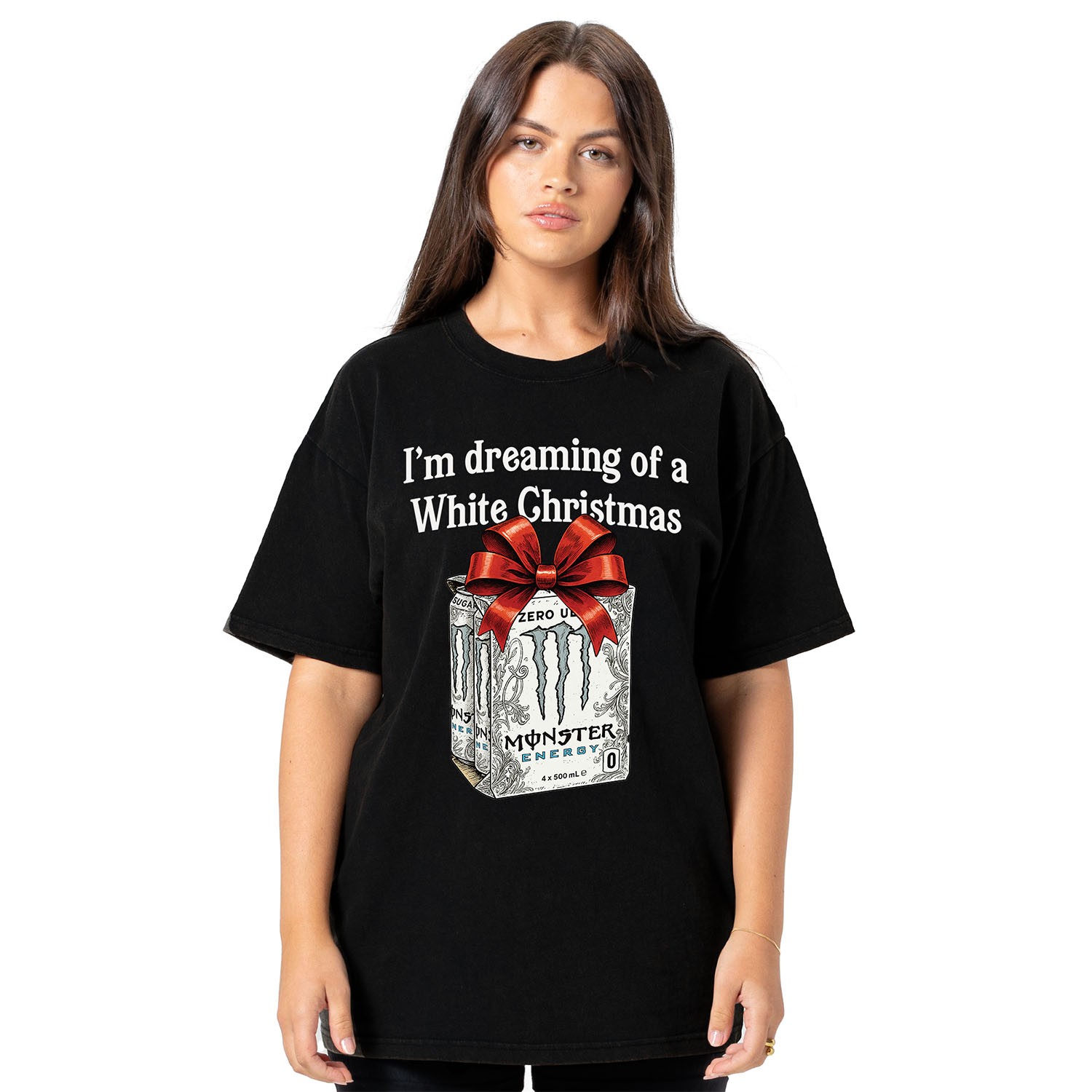 DREAMING OF A WHITE CHRISTMAS BLACK TEE