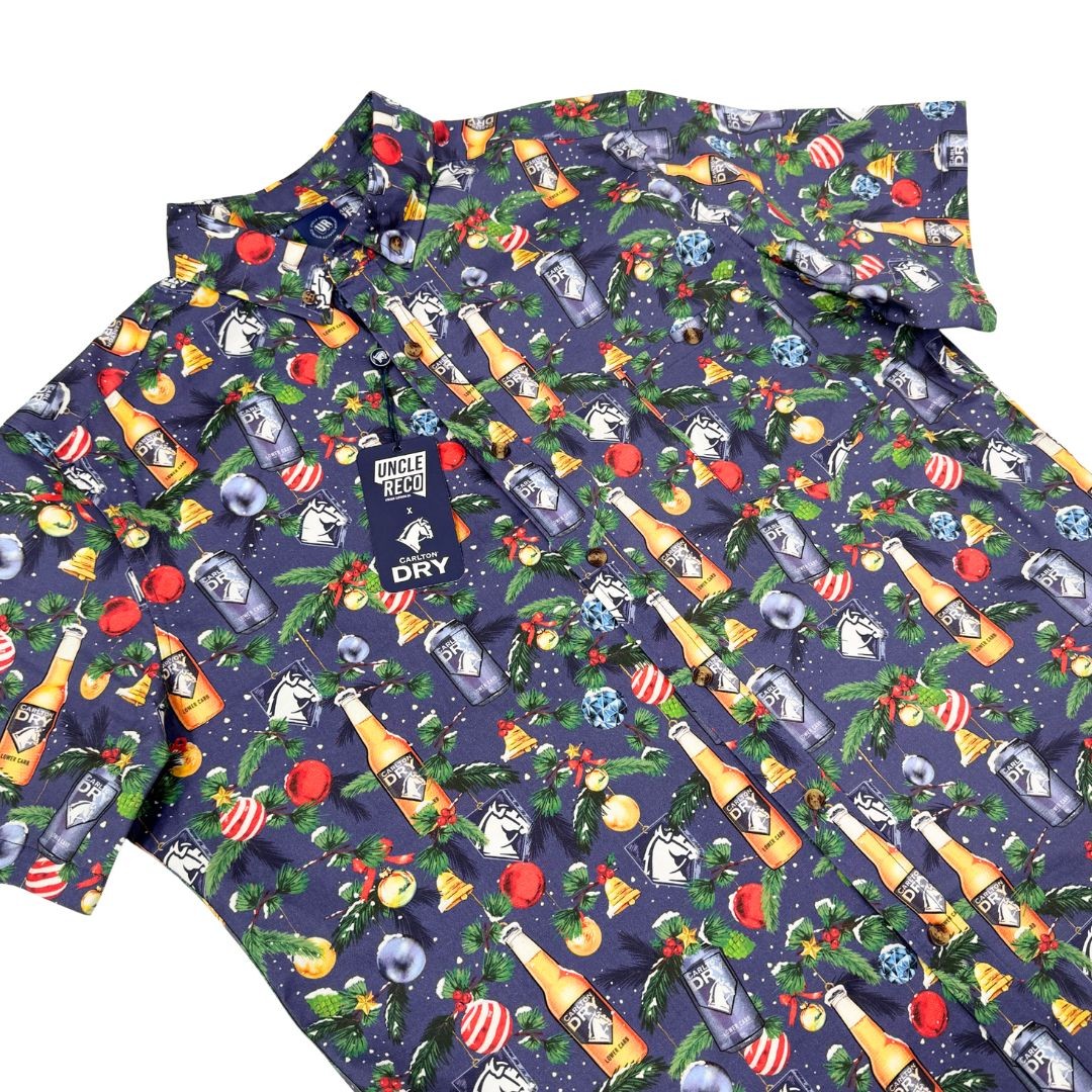 CARLTON DRY CHRISTMAS BUTTON UP SHIRT PRE ORDER