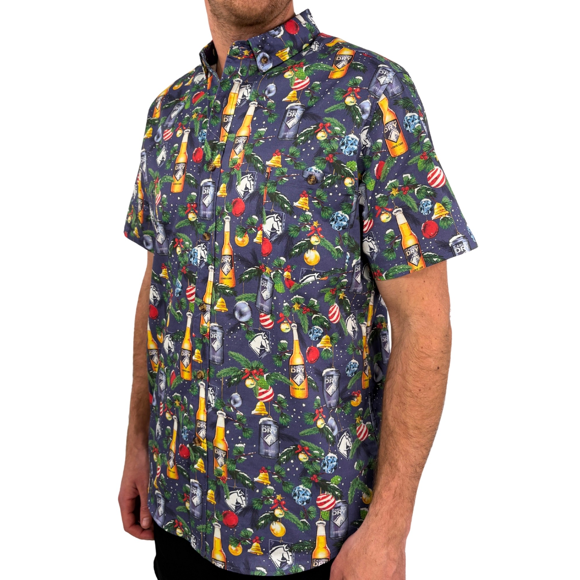 CARLTON DRY CHRISTMAS BUTTON UP SHIRT