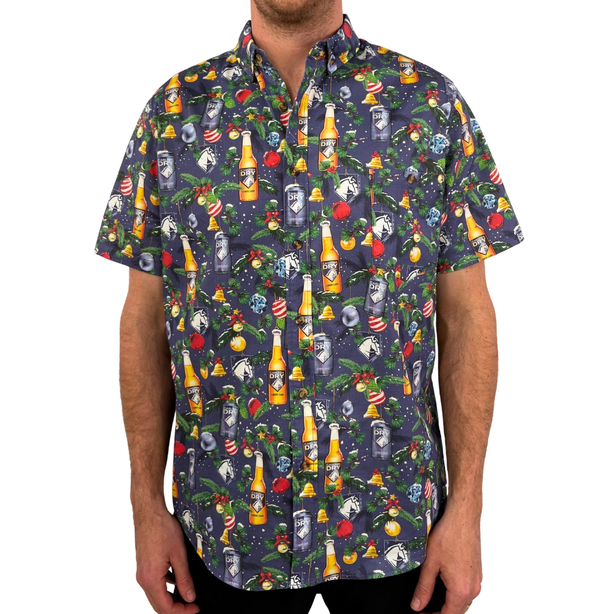 CARLTON DRY CHRISTMAS BUTTON UP SHIRT
