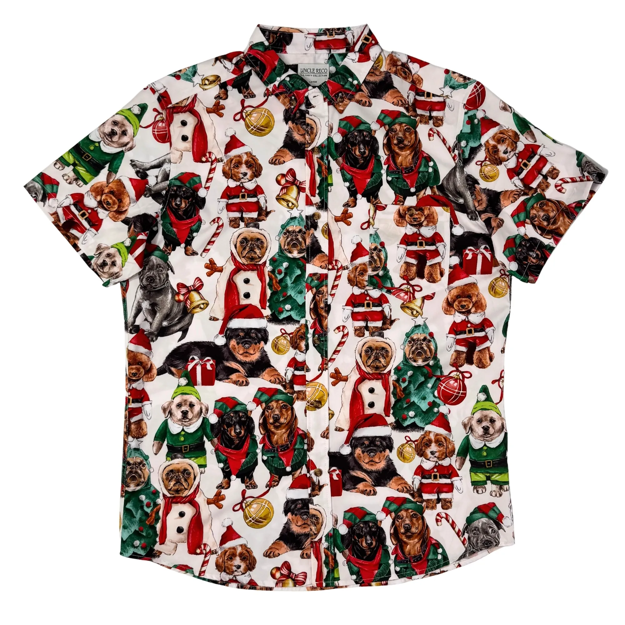 SANTA PAWS BUTTON UP SHIRT SANTA PAWS BUTTON UP SHIRT