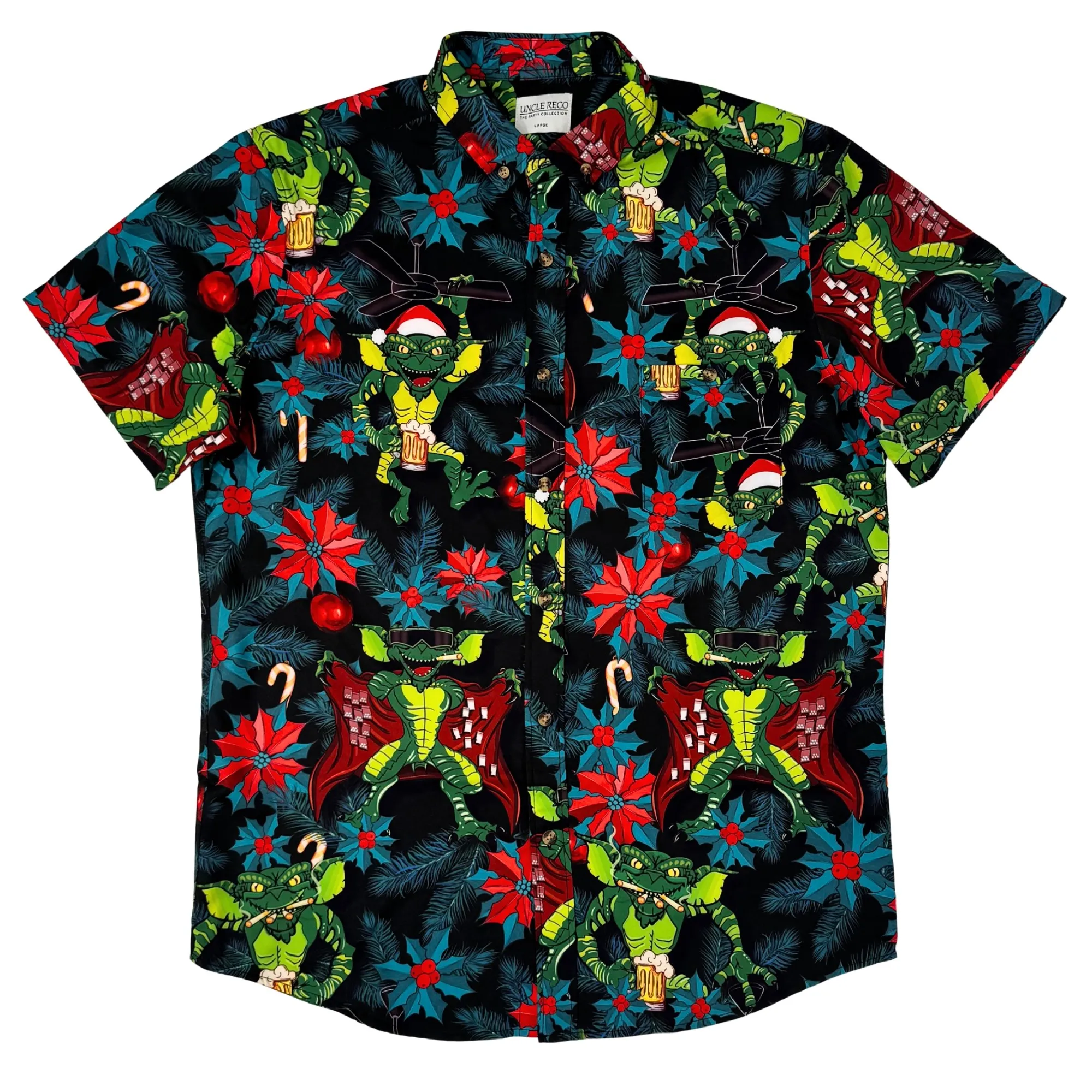 SESH GREMLIN CHRISTMAS BUTTON UP SHIRT PRE ORDER
