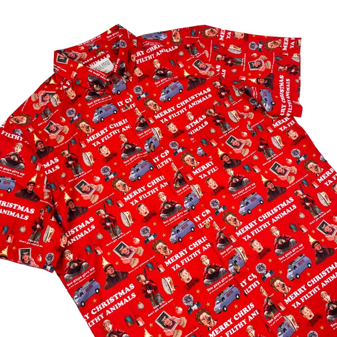 HOME ALONE CHRISTMAS BUTTON UP SHIRT PRE ORDER