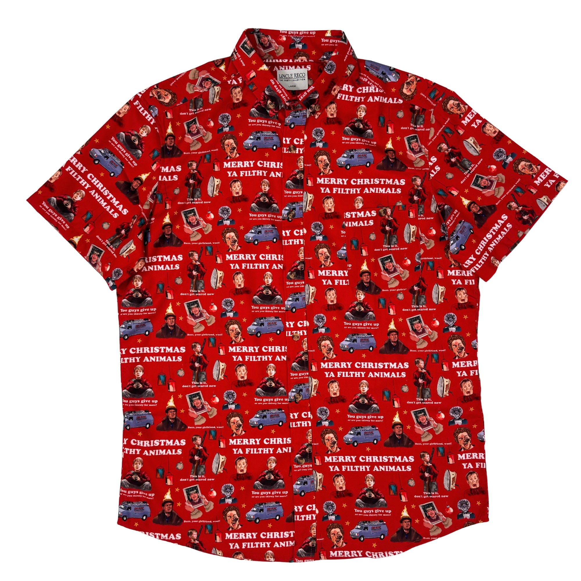 HOME ALONE CHRISTMAS BUTTON UP SHIRT