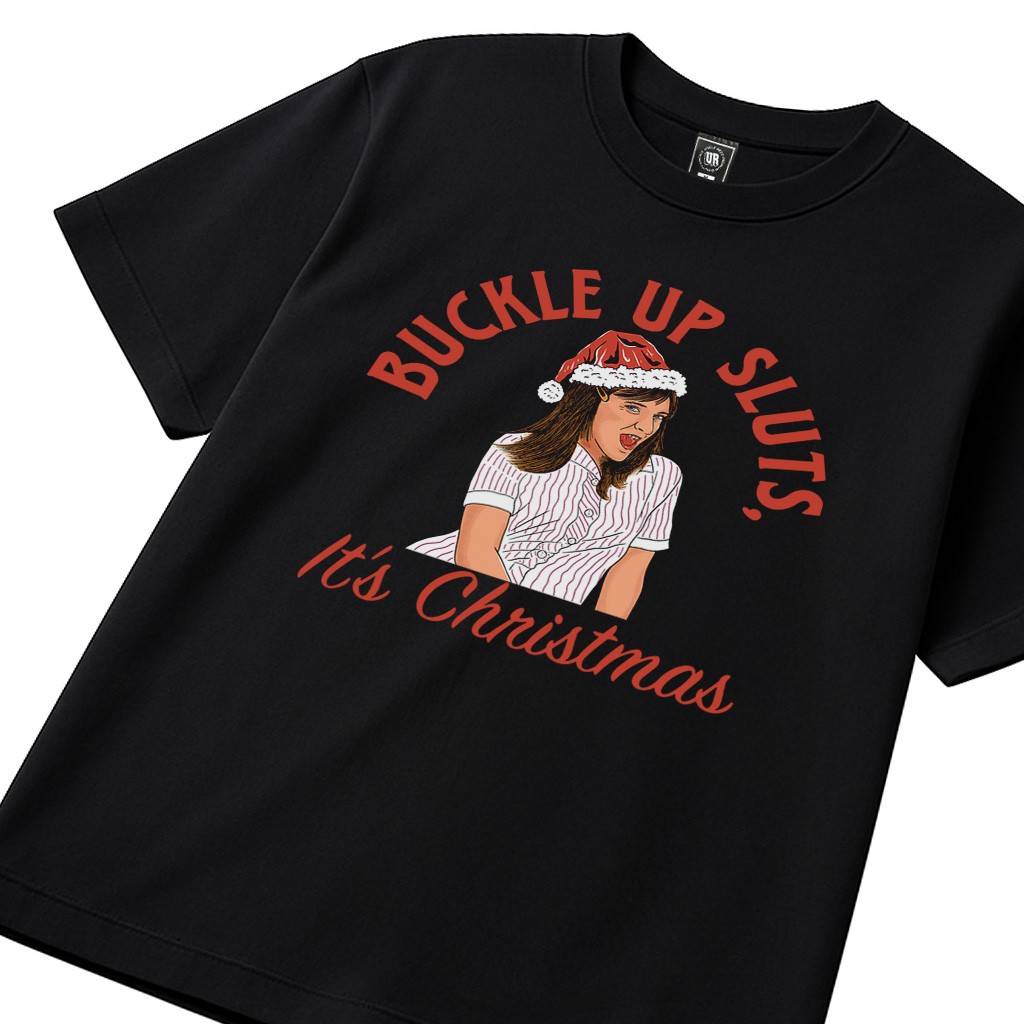 BUCKLE UP JA'MIE XMAS BLACK TEE