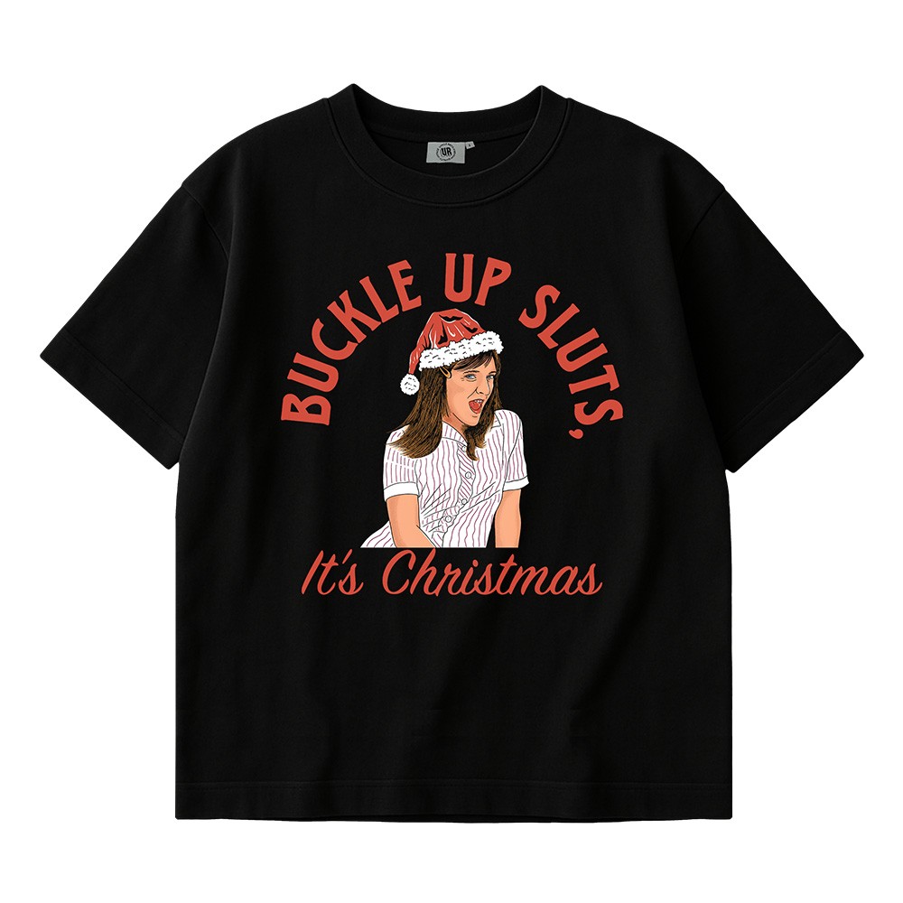BUCKLE UP JA'MIE XMAS BLACK TEE